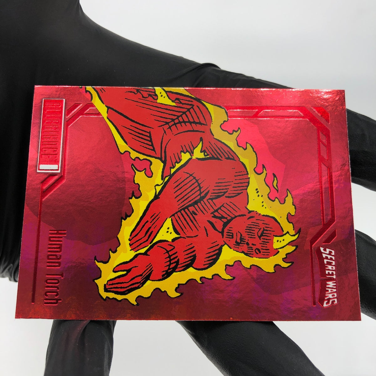 Marvel Card Human Torch 75 Rainbow Red Secret Wars Allegiance Upper Deck [NM]