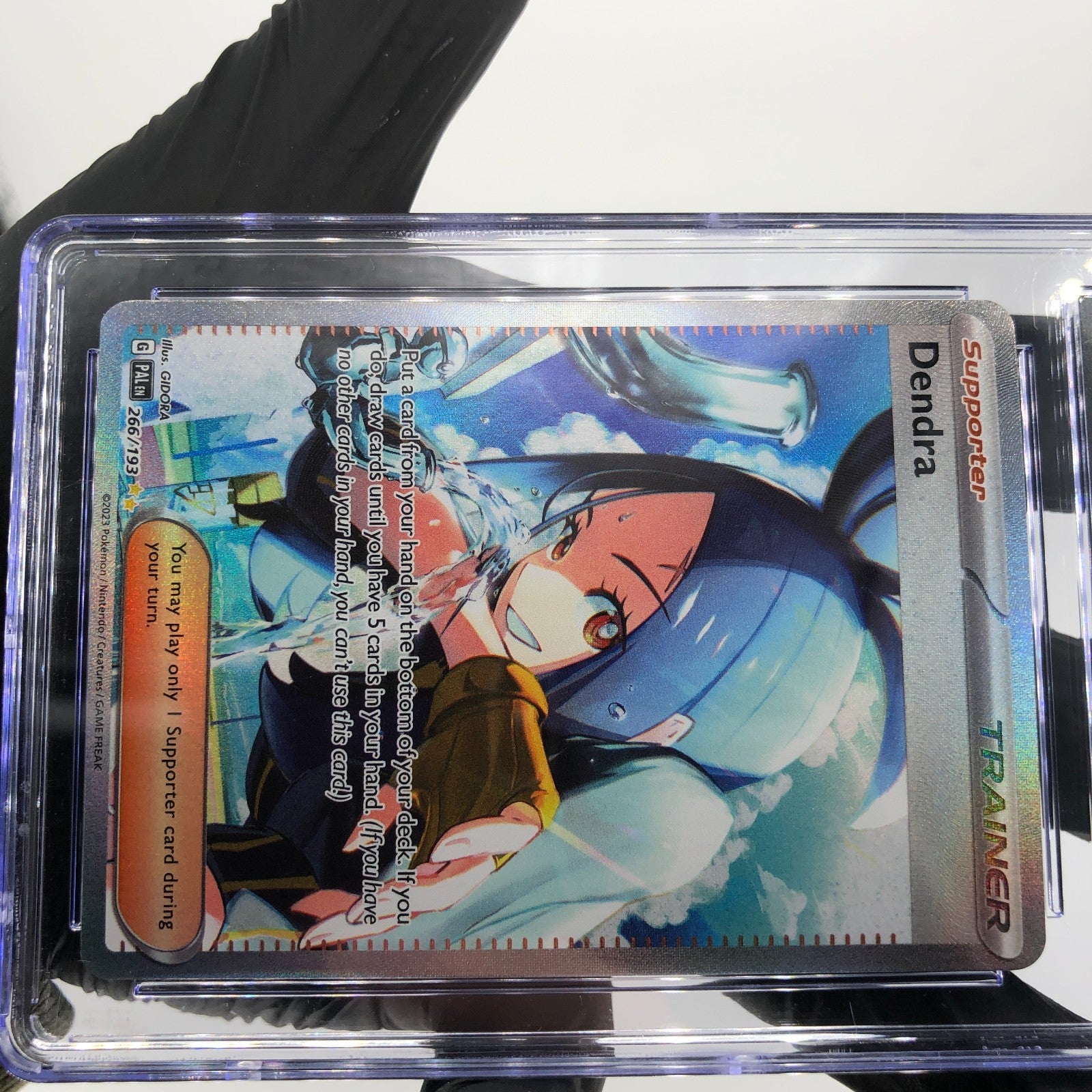 CGC 9.5 Pokemon Card Dendra 266/193 Paldea Evolved Error English Karte [9.5]