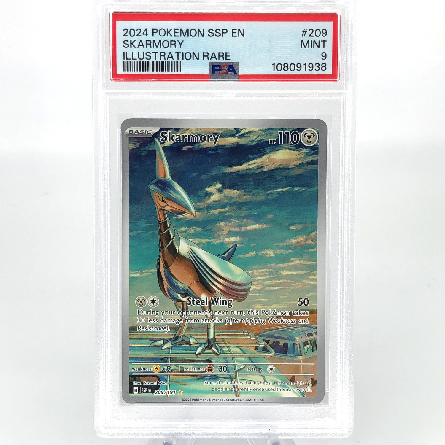 PSA 9 Pokemon Card Skarmory 209/191 SSP Surging Sparks 2024 English Karte [9]