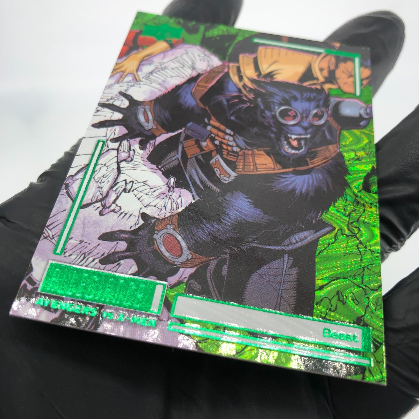 Marvel Card Avengers vs X-Men Beast C67 Green Holo Allegiance Upper Deck [NM]
