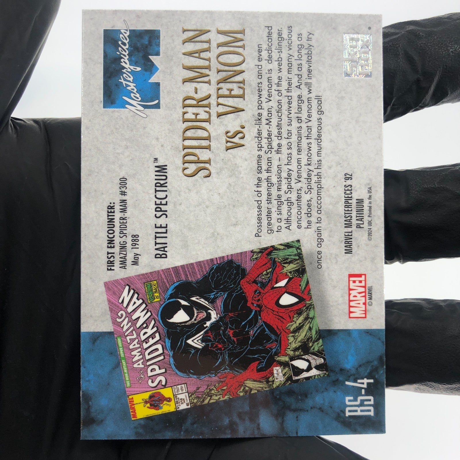 Marvel Card Spider-Man Vs Venom BS-4 Fleer Upper Deck Masterpieces 92 [NM]