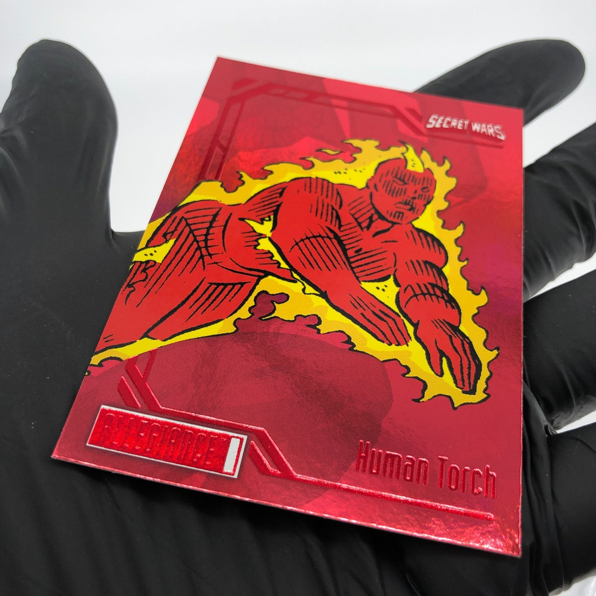 Marvel Card Human Torch 75 Rainbow Red Secret Wars Allegiance Upper Deck [NM]