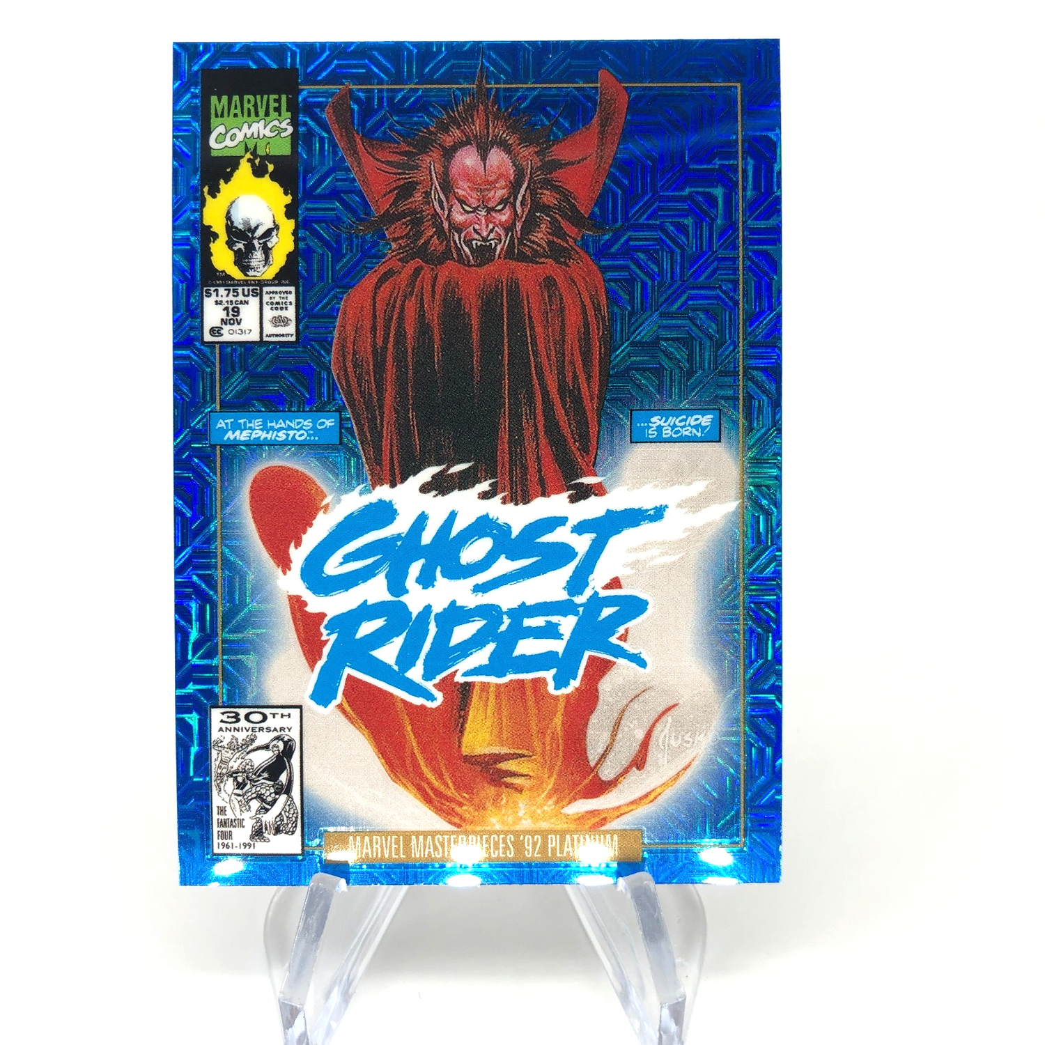 Marvel Card Mephisto Blue Traxx 54-V Variant  Fleer Upper Deck Masterpieces [NM]