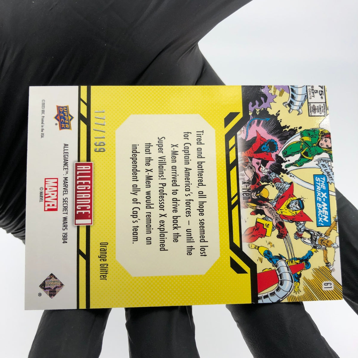 Marvel Card X-Men 61 Orange Glitter /199 Secret Wars Allegiance Upper Deck [NM]