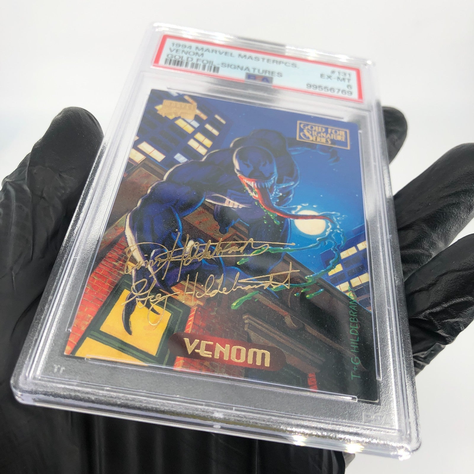PSA 6 Marvel Card Venom 131 Gold Signature Upper Deck Masterpieces 1994 [6]