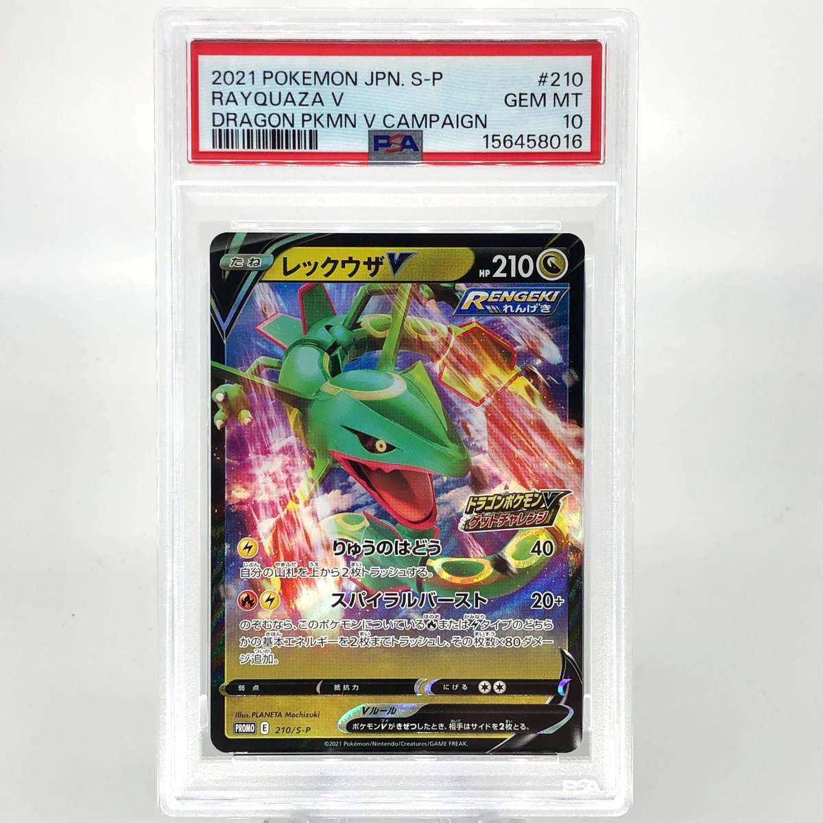 PSA 10 Pokemon Card Rayquaza V 210/S-P Promo 2021 Holo Japanese Karte [10]