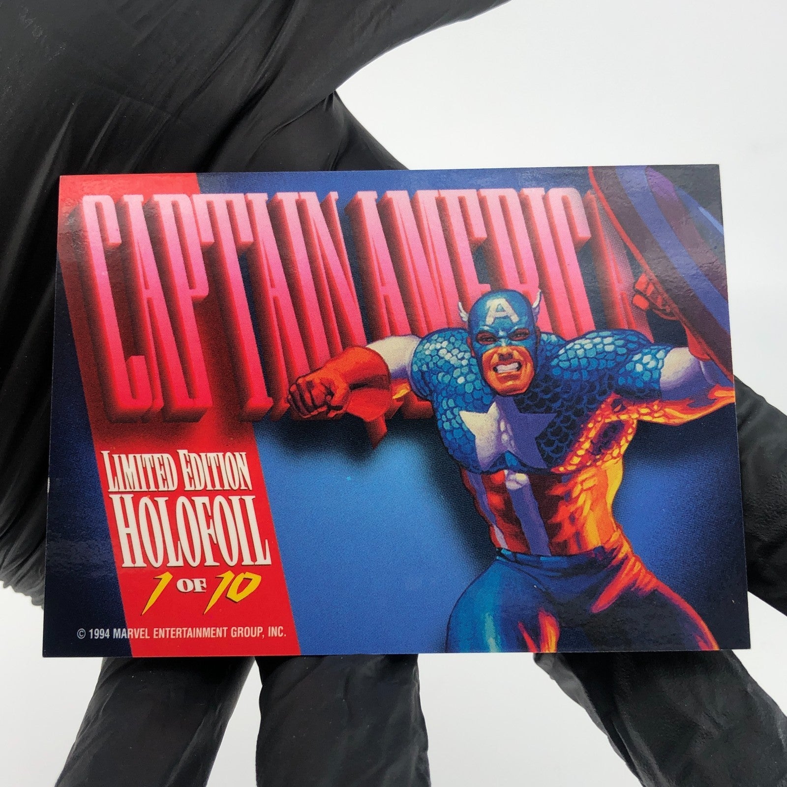 Marvel Card Captain America Gold Foil 1 of 10 Fleer Upper Deck [NM]