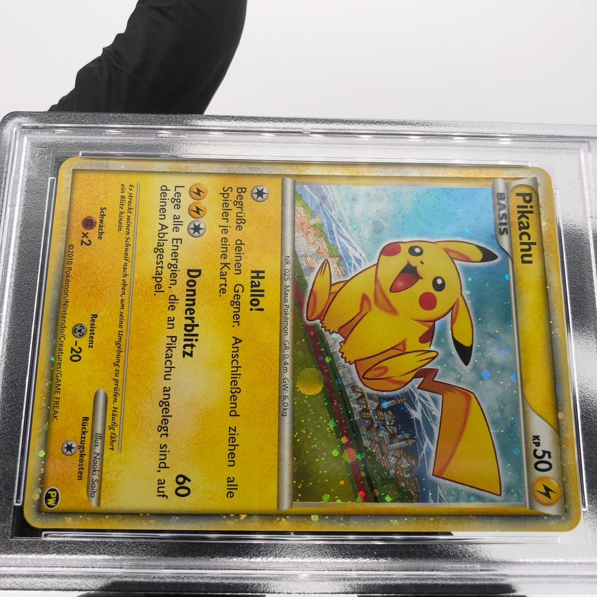 PSA 10 Pokemon Card Pikachu PW World Collection Holo German Japanese Karte [10]2