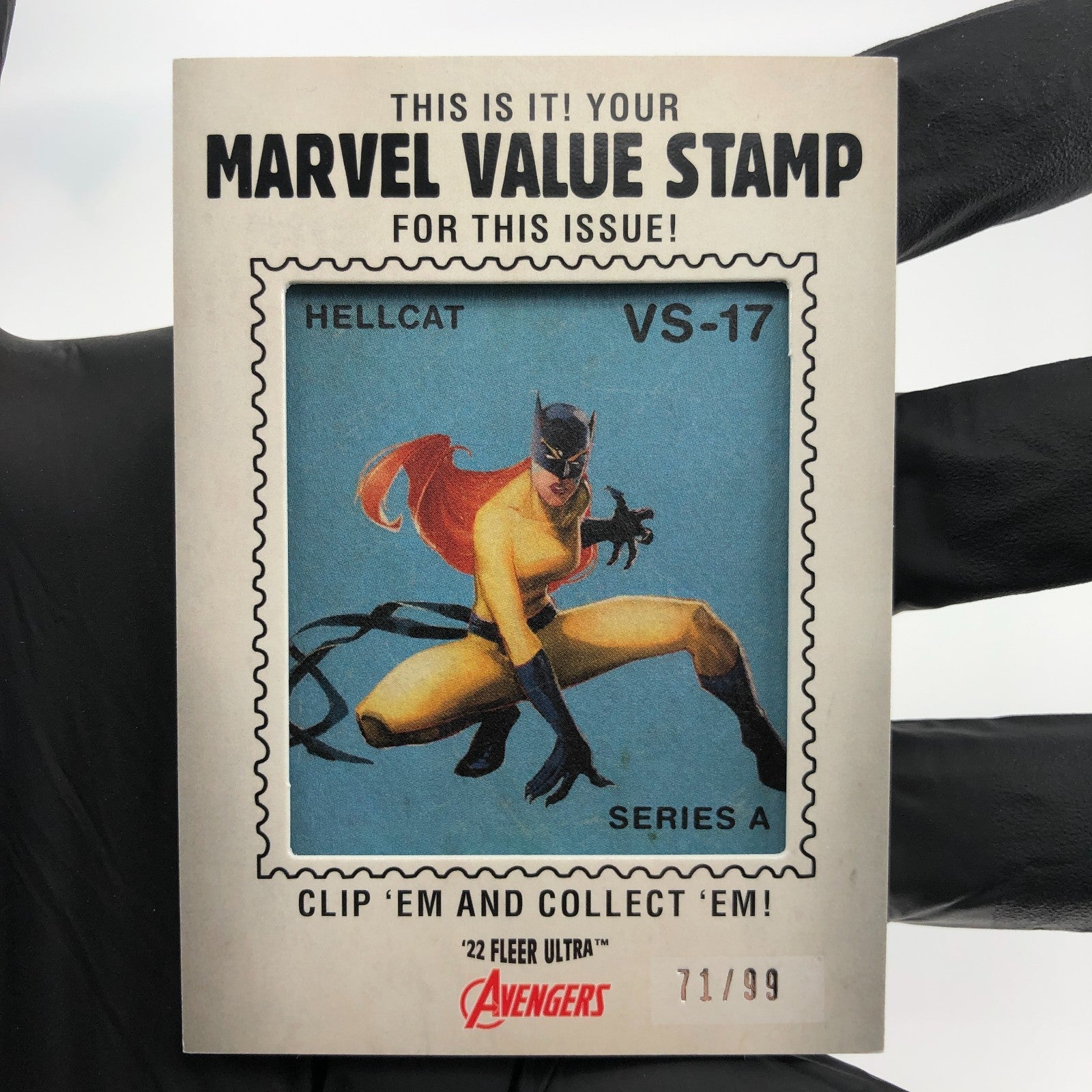 Marvel Card Hell Cat VS-17 Stamp /99 Fleer Upper Deck Ultra Avengers 2022 [NM.]