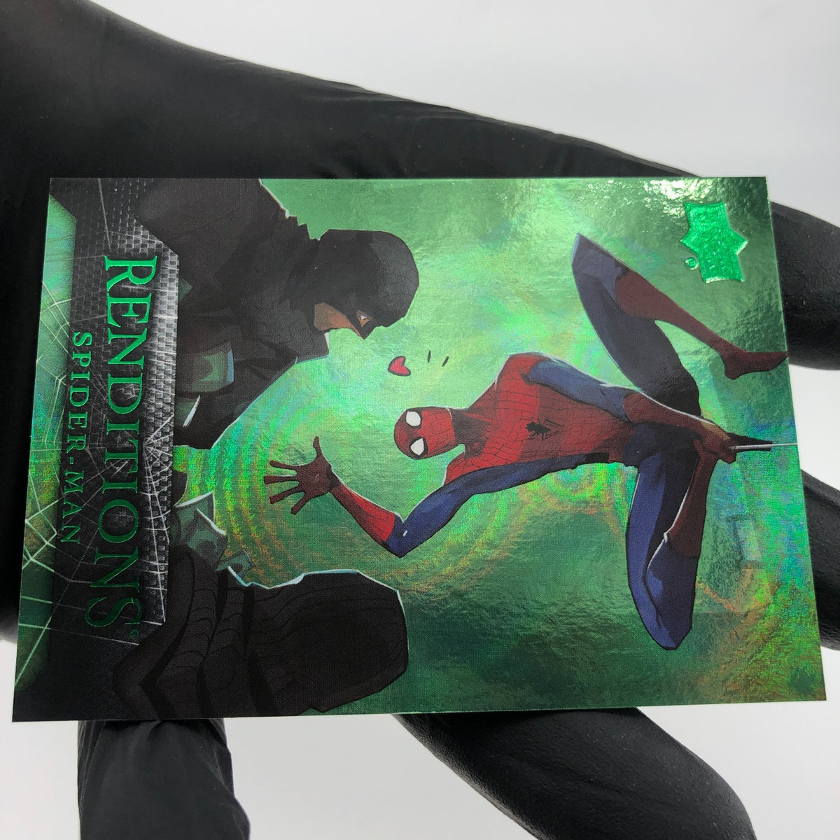 Marvel Card Spider-Man 62 Green  /399 Fleer Upper Deck Renditions [NM]