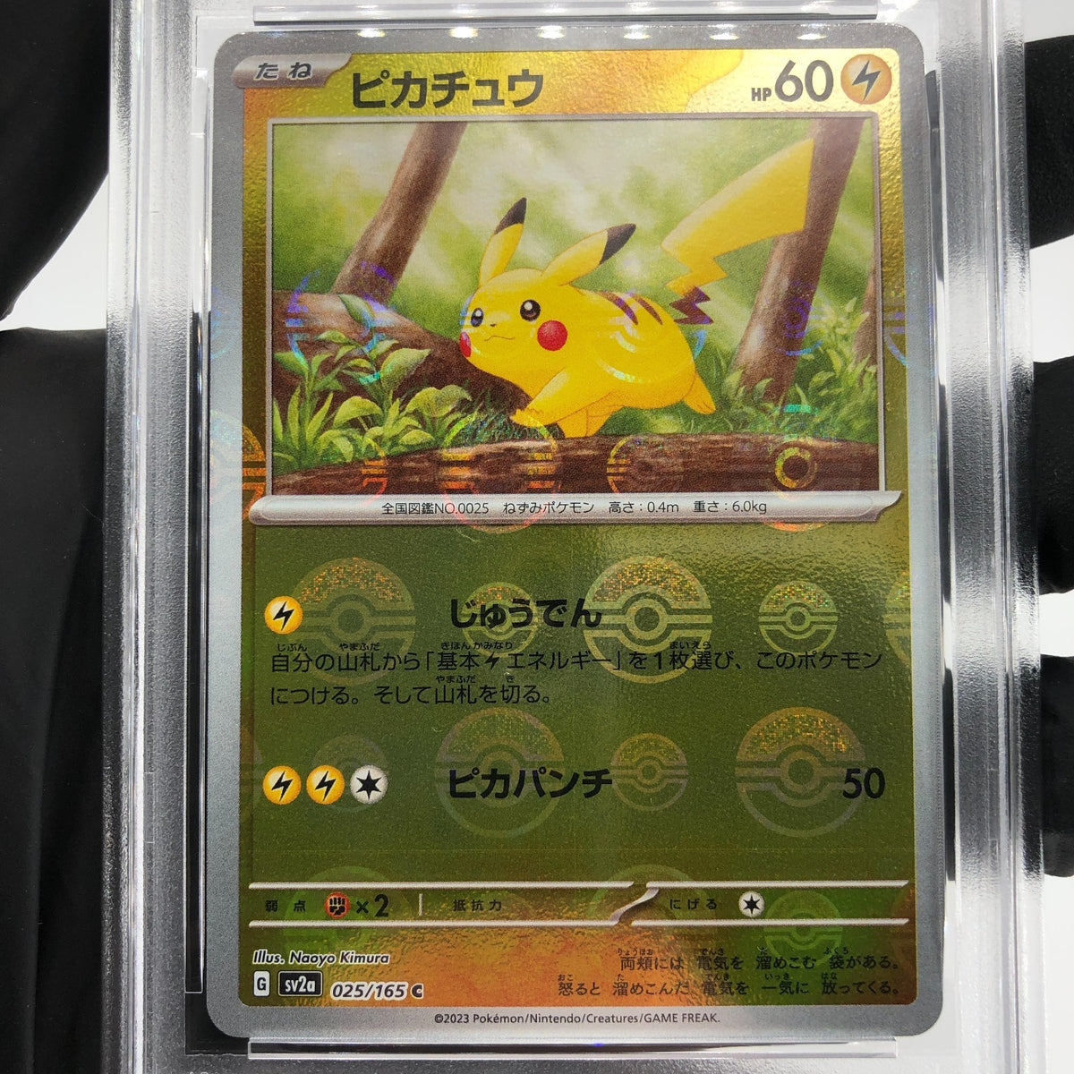 PSA 9 Pokemon Card Pikachu 025/165 C Pokeball SV2a Japanese Karte [9]