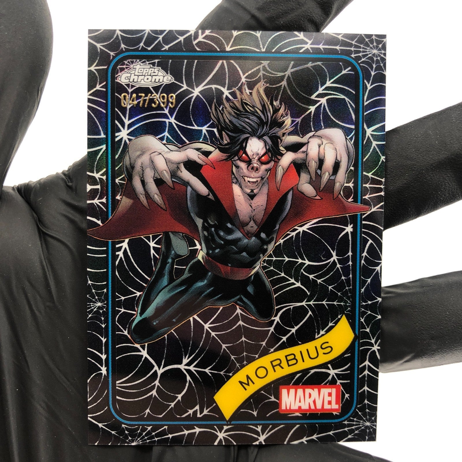 Marvel Card Morbius 166 Black Web /399 Topps Chrome 2025 [NM]