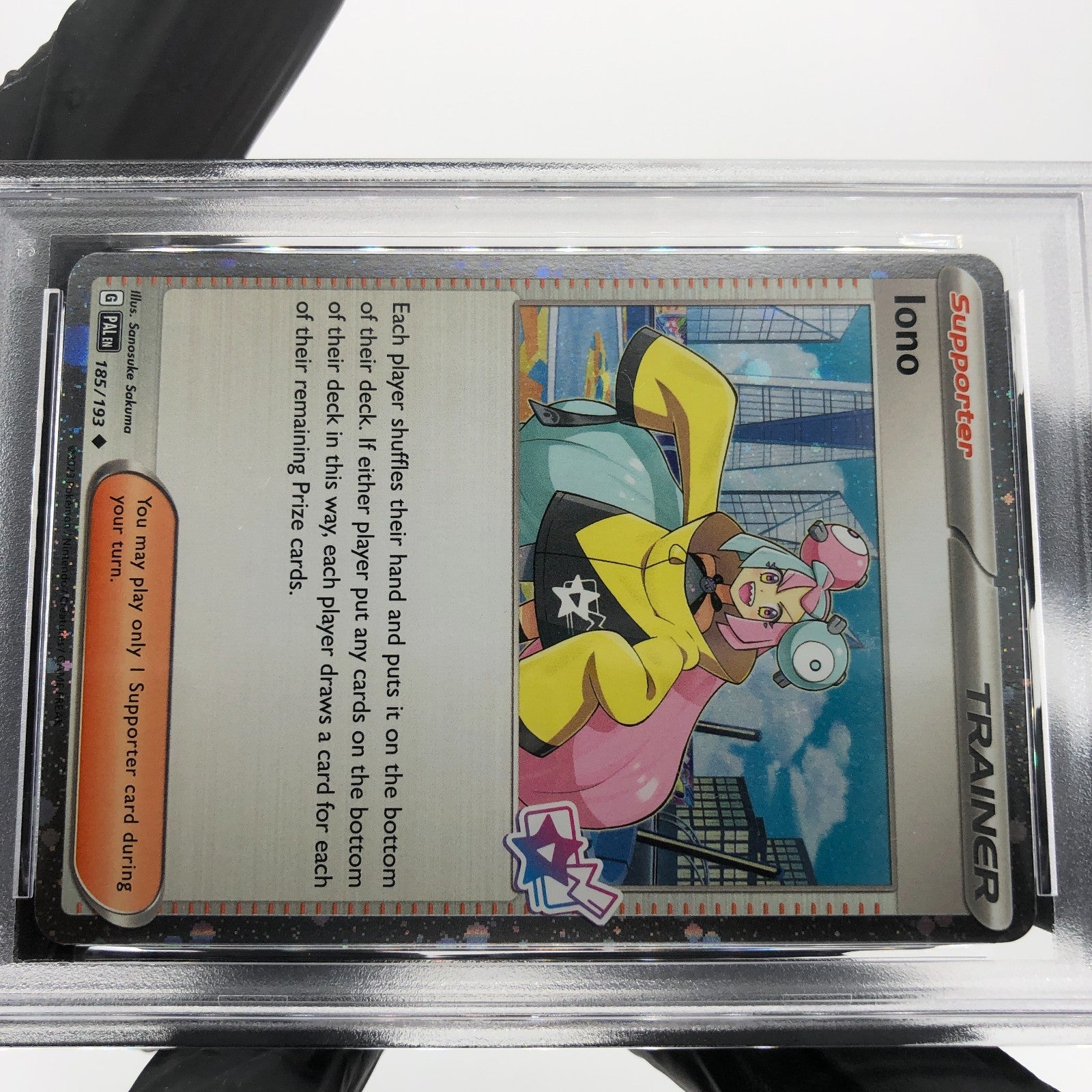 PSA 9 Pokemon Card Iono 185/193 Holo Premium PAL English Karte [9]
