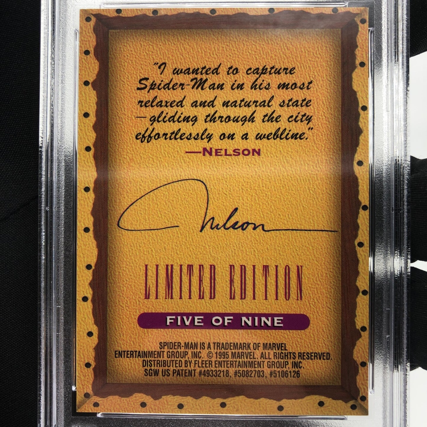 Marvel Card PSA 9 Spider-Man 5 Nelson 1995 Masterpieces Fleer [9]