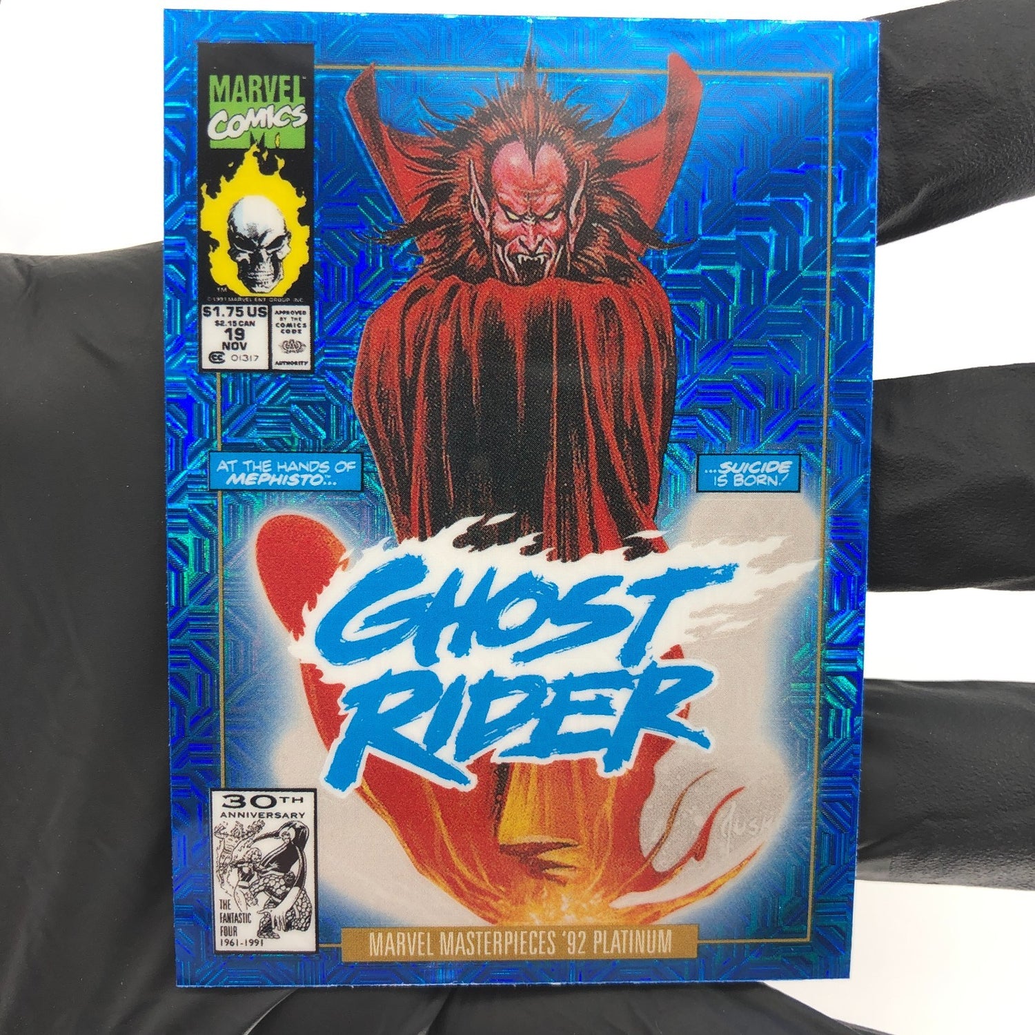 Marvel Card Mephisto Blue Traxx 54-V Variant  Fleer Upper Deck Masterpieces [NM]