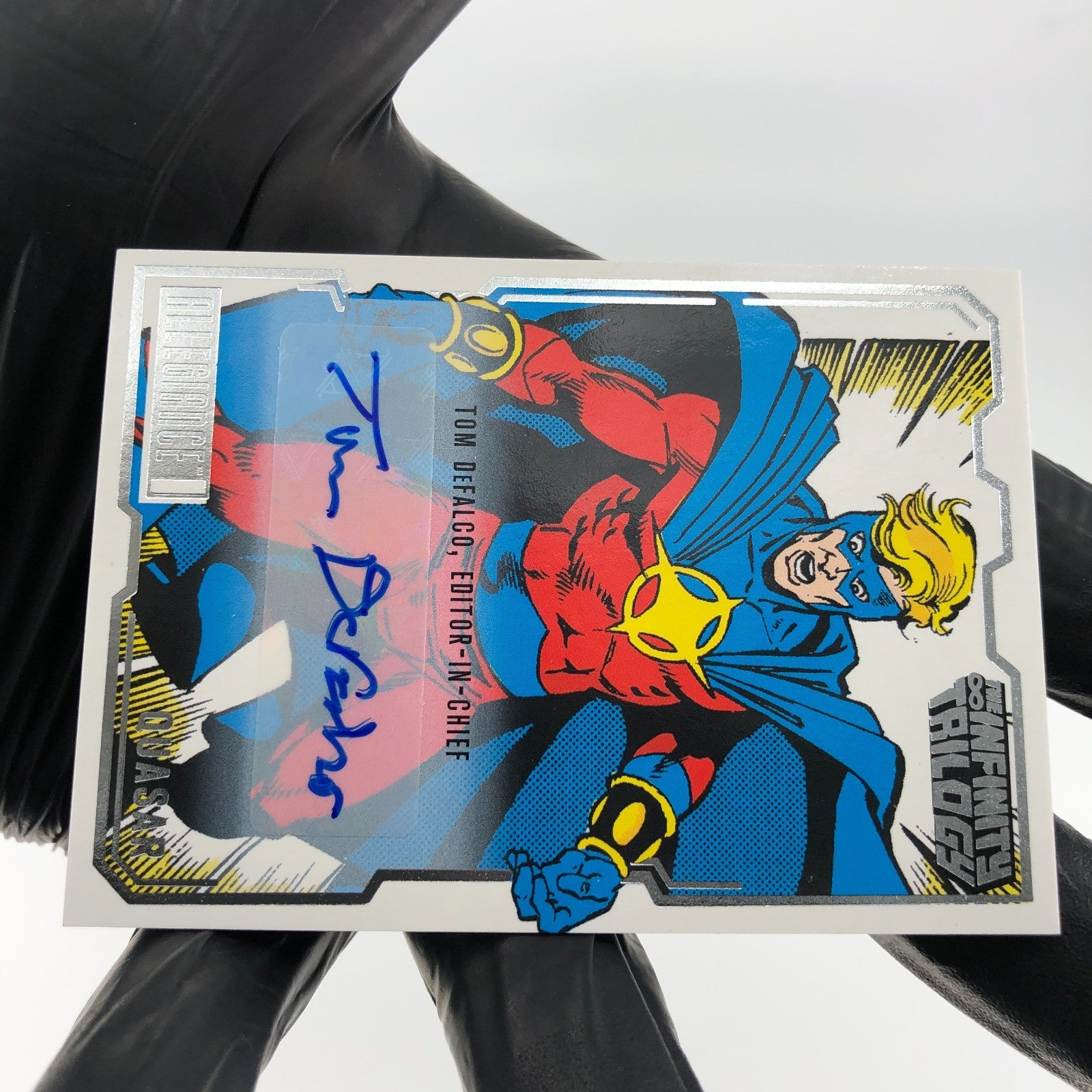Marvel Card Quasar 11 Signed Tom Defalco Infinity Allegiance Upper Deck [NM]