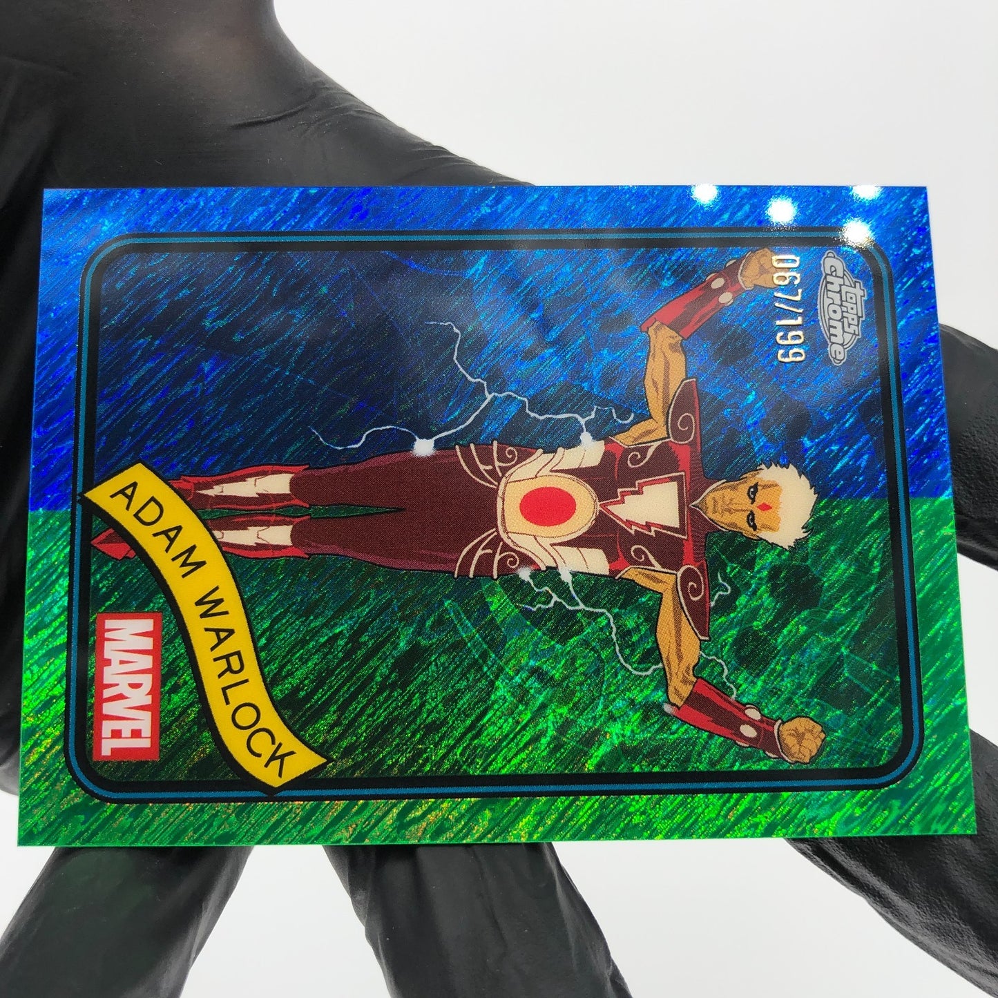 Marvel Card Adam Warlock 144 Blue Green Shimmer /199 Topps Chrome 2025 [NM]