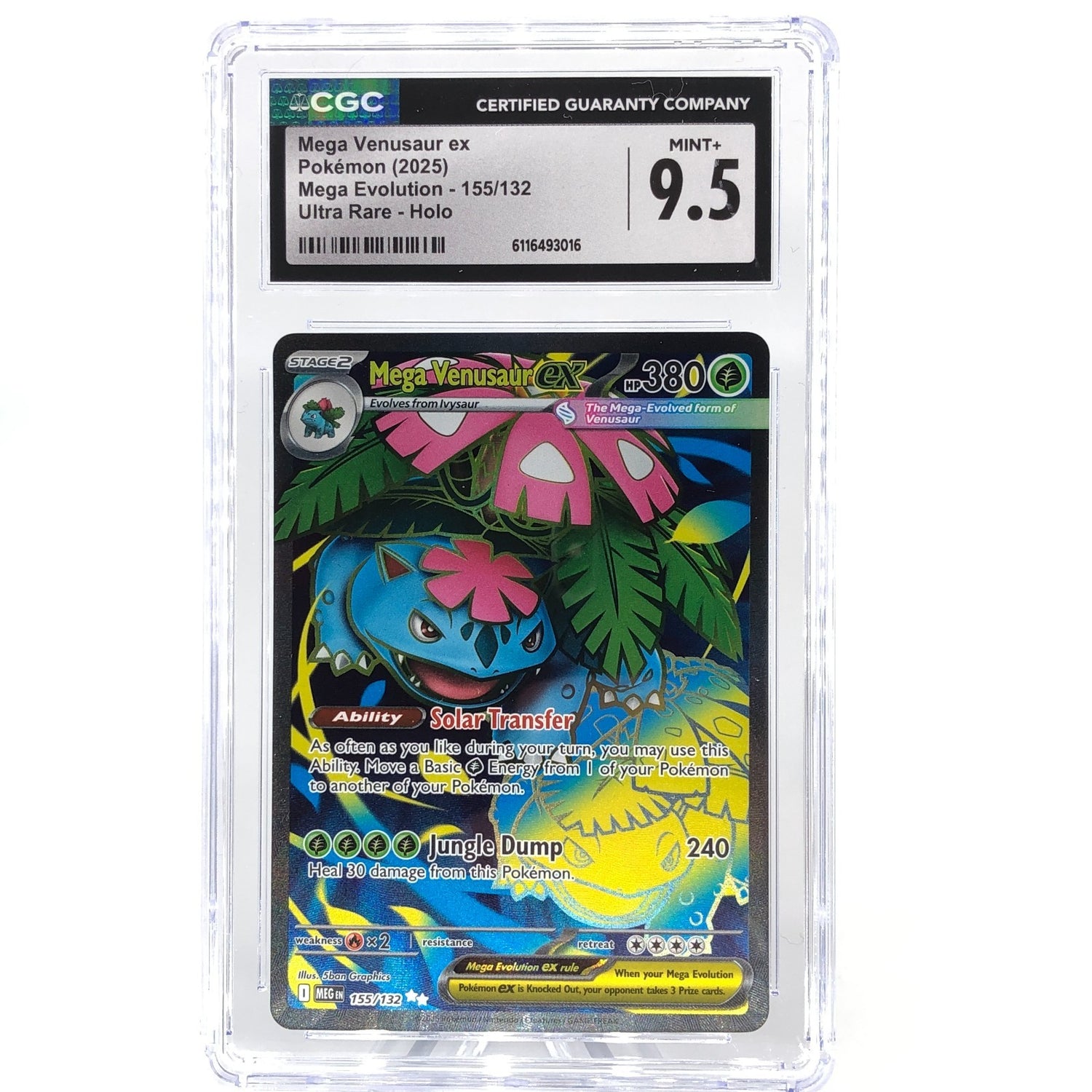CGC 9.5 Pokemon Card Venusaur Ex 155/132 Mega Evolution English Karte [9.5]