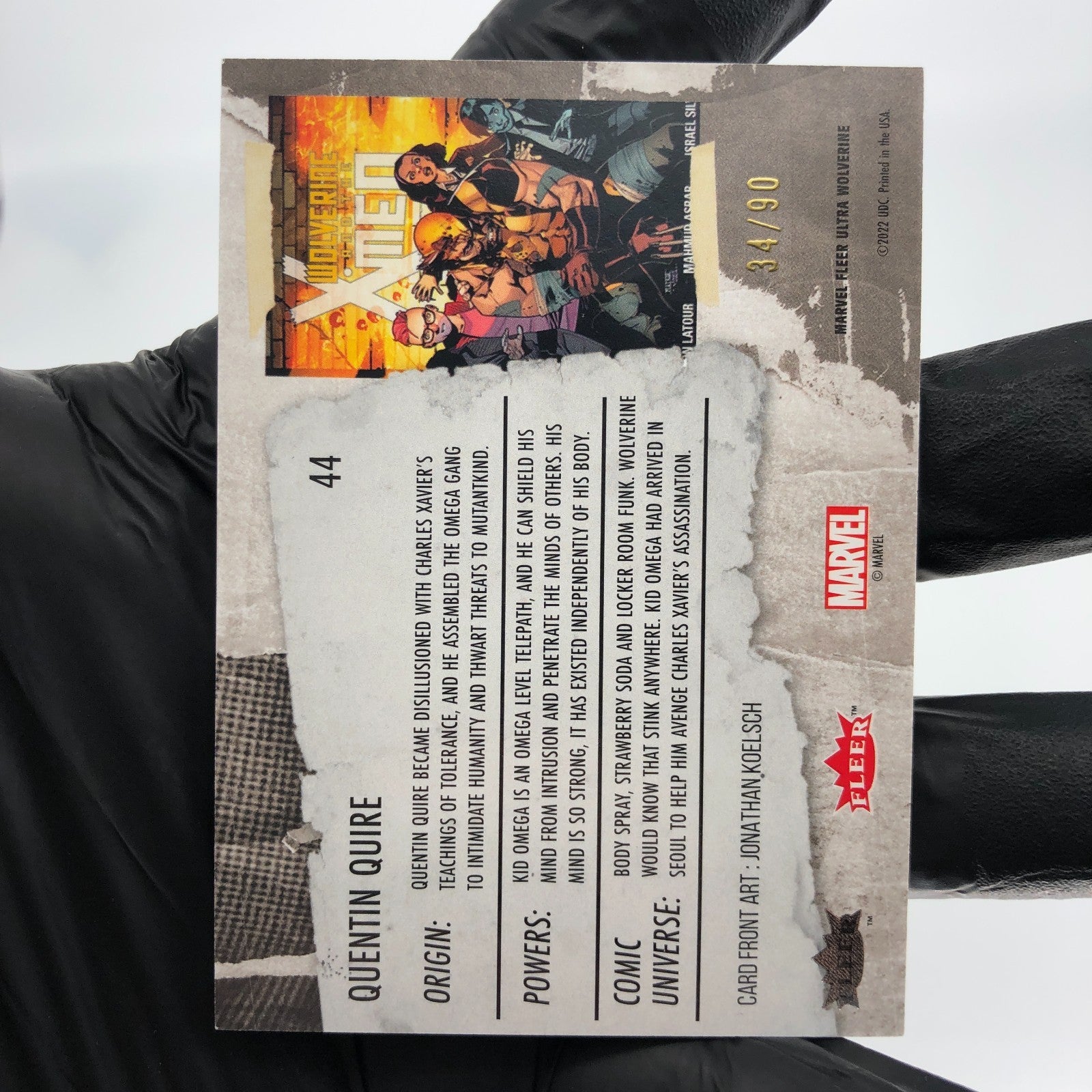 Marvel Card Quentin Quire Gold /90 Fleer Upper Deck 44 Ultra Wolverine [NM]