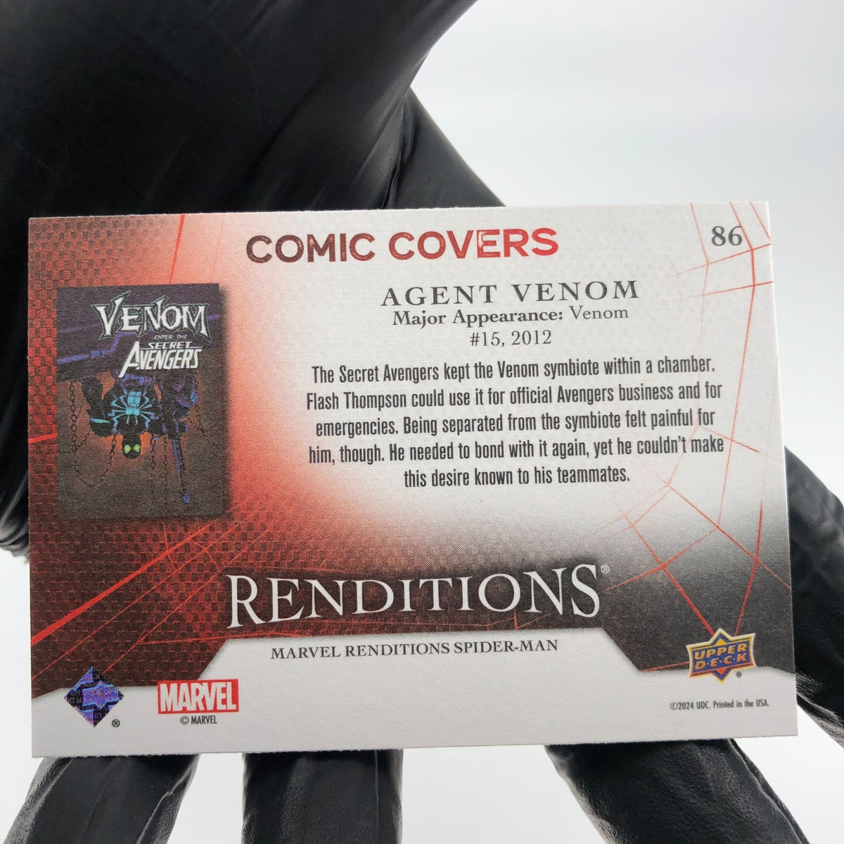Marvel Card Agent Venom 86 Canvas Comic Covers Upper Deck Renditions [NM]