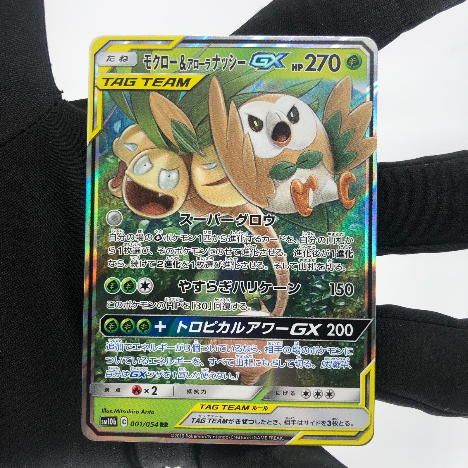 Pokemon Card Rowlet & Exeggutor GX 001/054 RR  sm10b Japanese Karte [Mint]