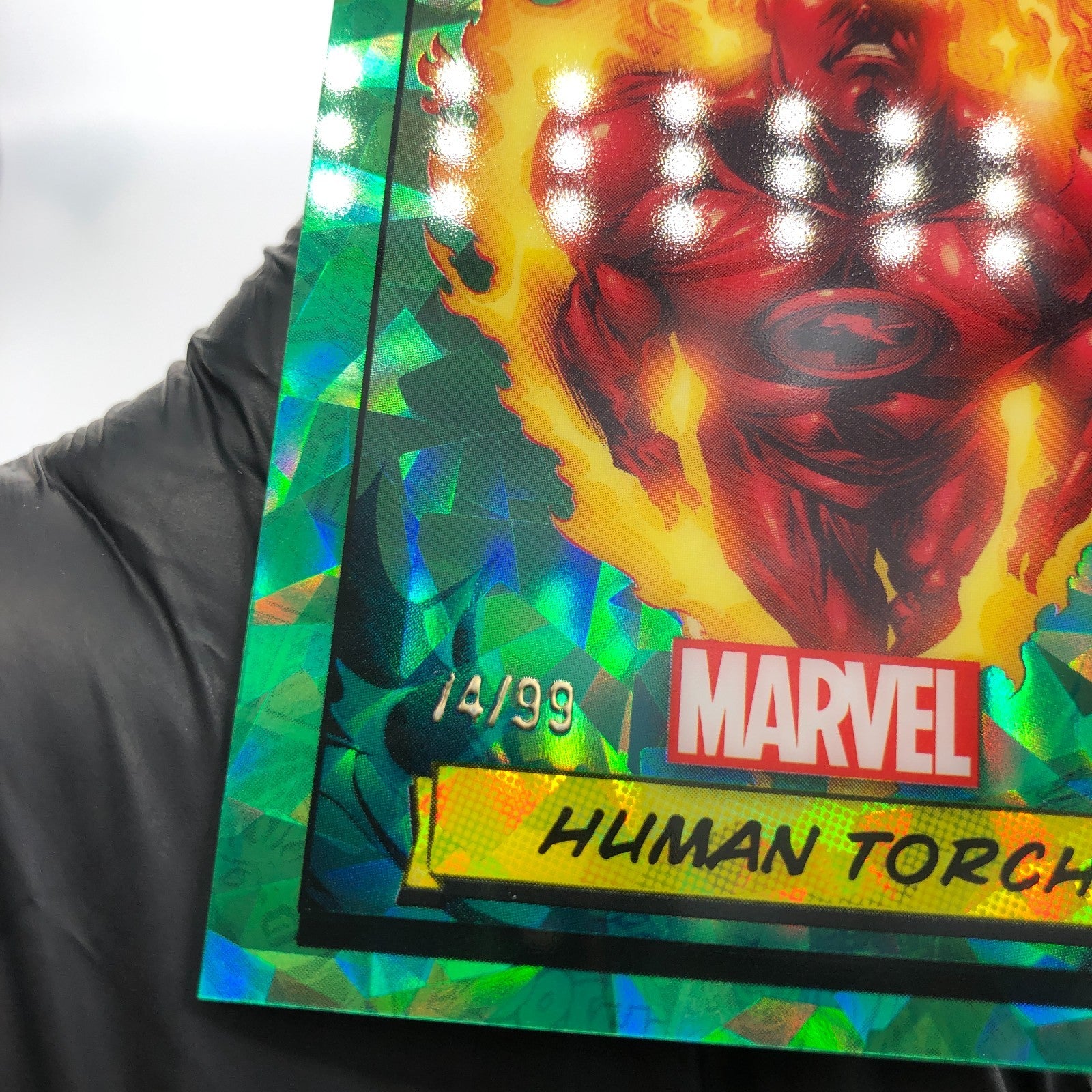 Marvel Card Human Torch 24 Green /99 Refractor Topps Sapphire 2024 [NM]