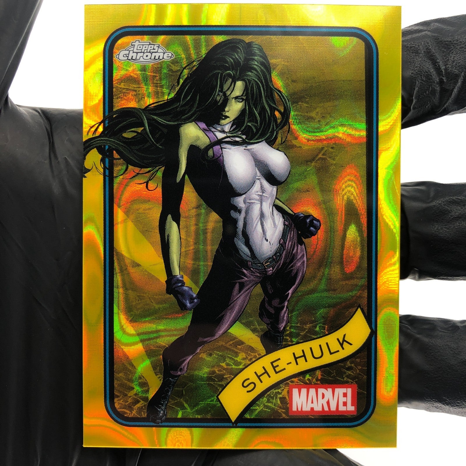 Marvel Card She-Hulk 110 Yellow Lava Refractor Topps Chrome 2025 [NM]