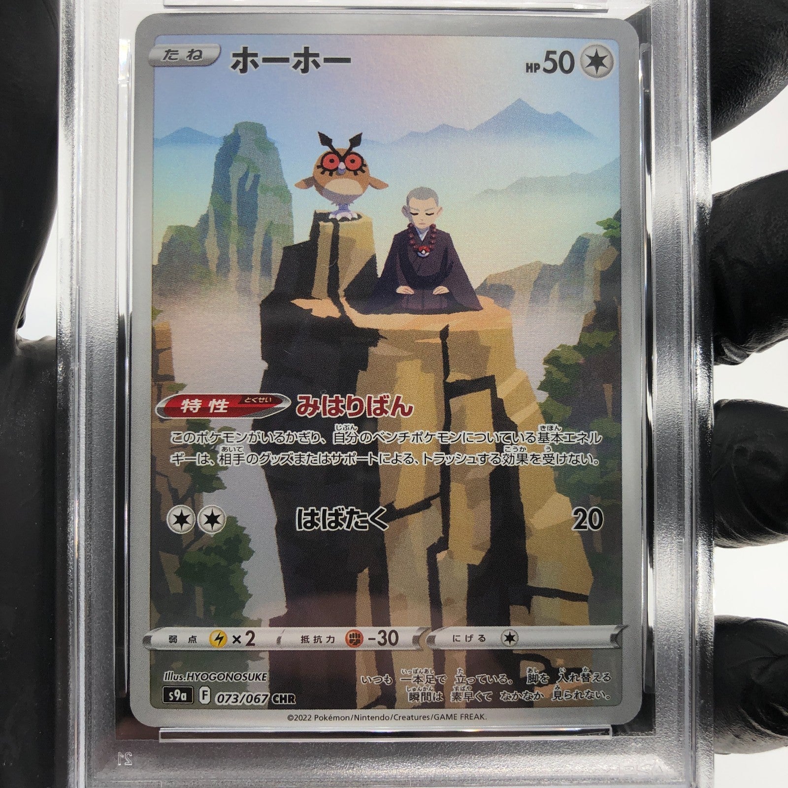 PSA 9 Pokemon Card Hoothoot 073/067 CHR S9a Japanese Karte [9] 3