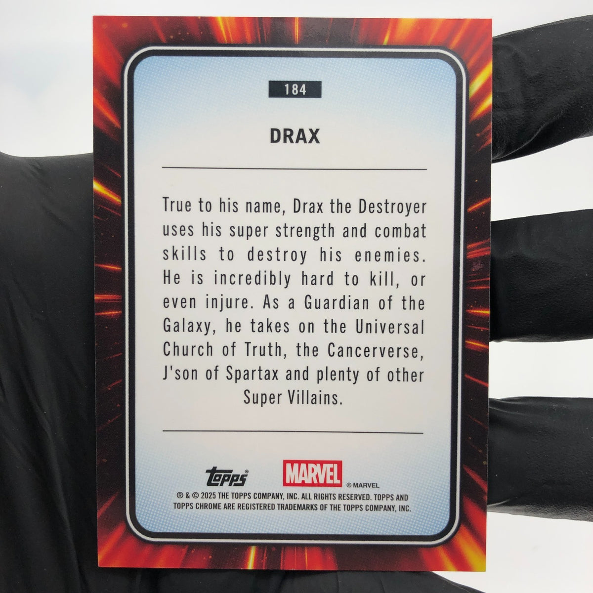 Marvel Card Drax 184 Yellow Lava Refractor Topps Chrome 2025 [NM] 2