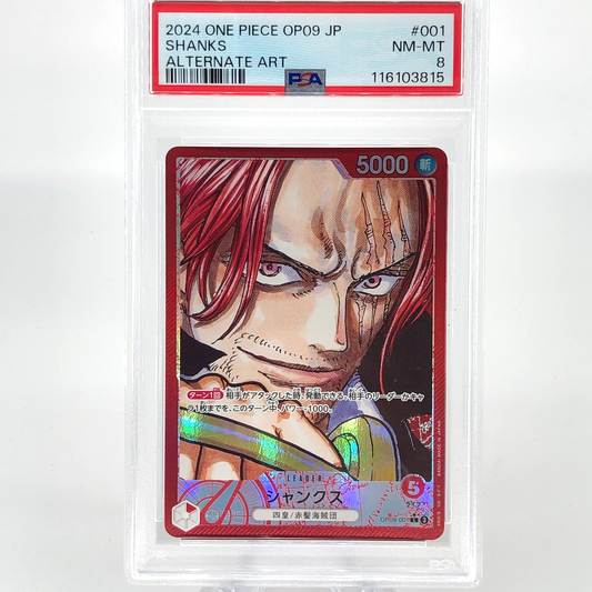 PSA 8 One Piece Card Shanks OP09-001 L Parallel Holo Japanese [8]