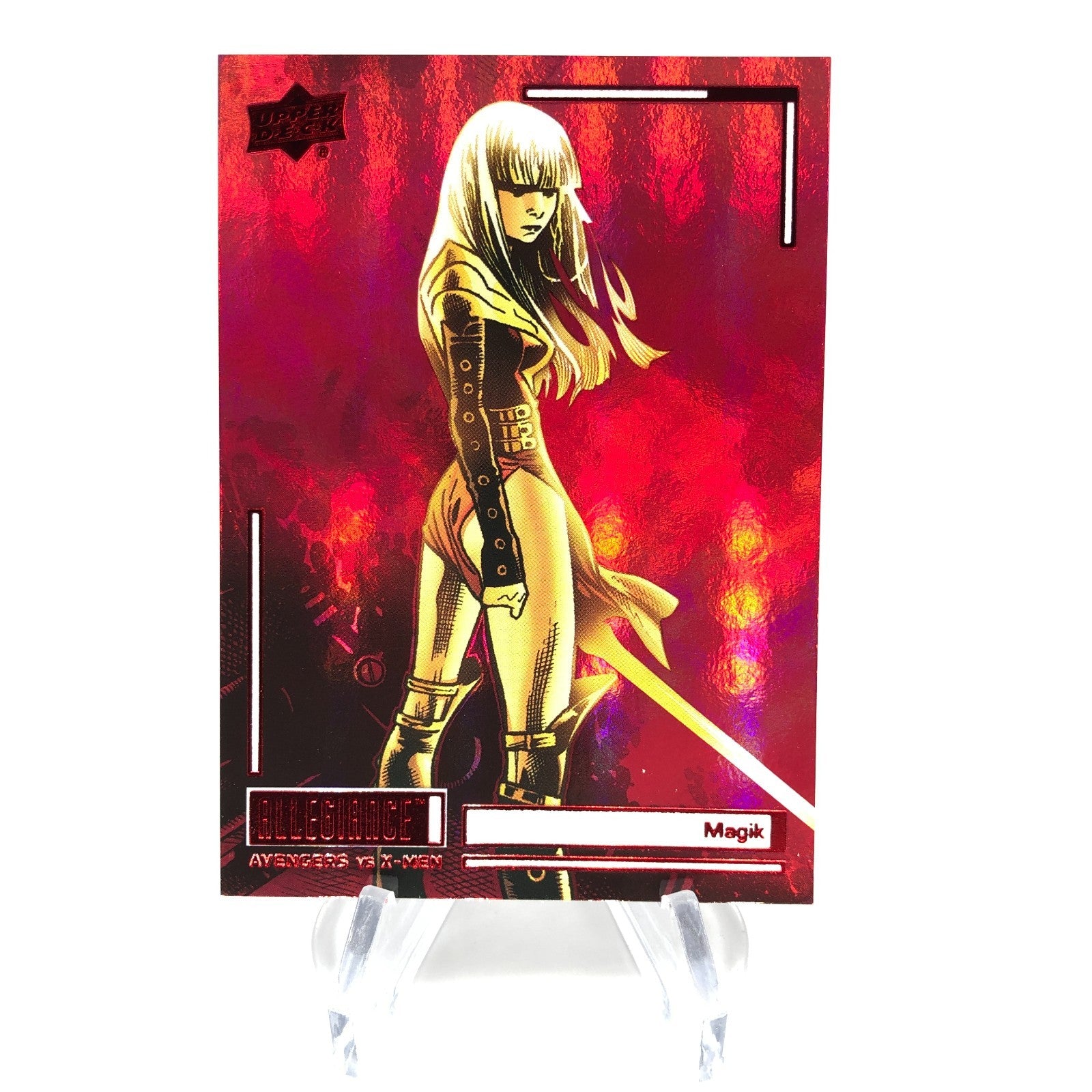 Marvel Card Avengers vs X-Men Magik C60 Red Rainbow Allegiance Upper Deck [NM]