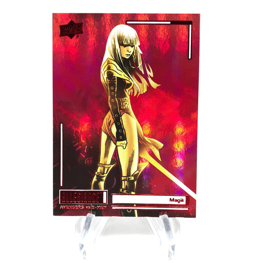 Marvel Card Avengers vs X-Men Magik C60 Red Rainbow Allegiance Upper Deck [NM]