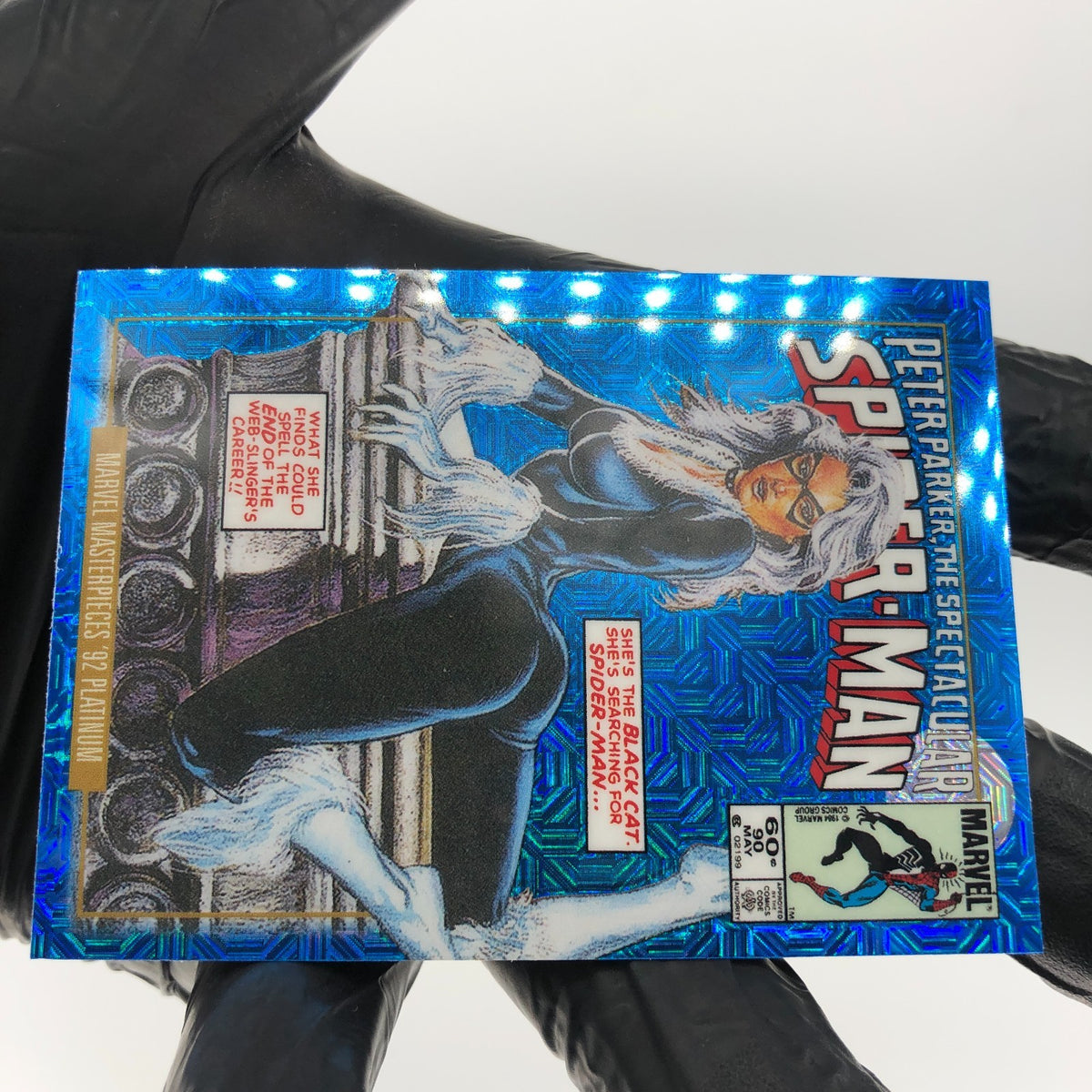 Marvel Card Black Cat Blue Traxx 5-V Variant  Fleer Upper Deck Masterpieces [NM]
