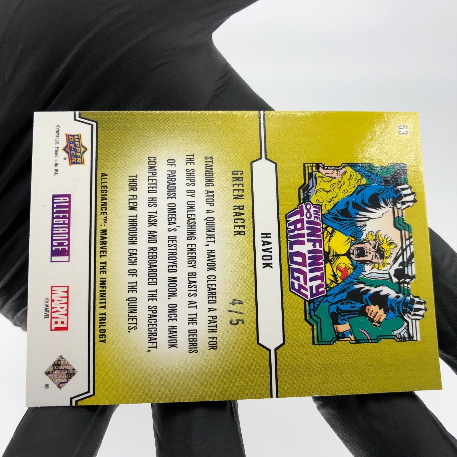 Marvel Card Havok 53 Green /5 Infinity Allegiance Upper Deck [NM]