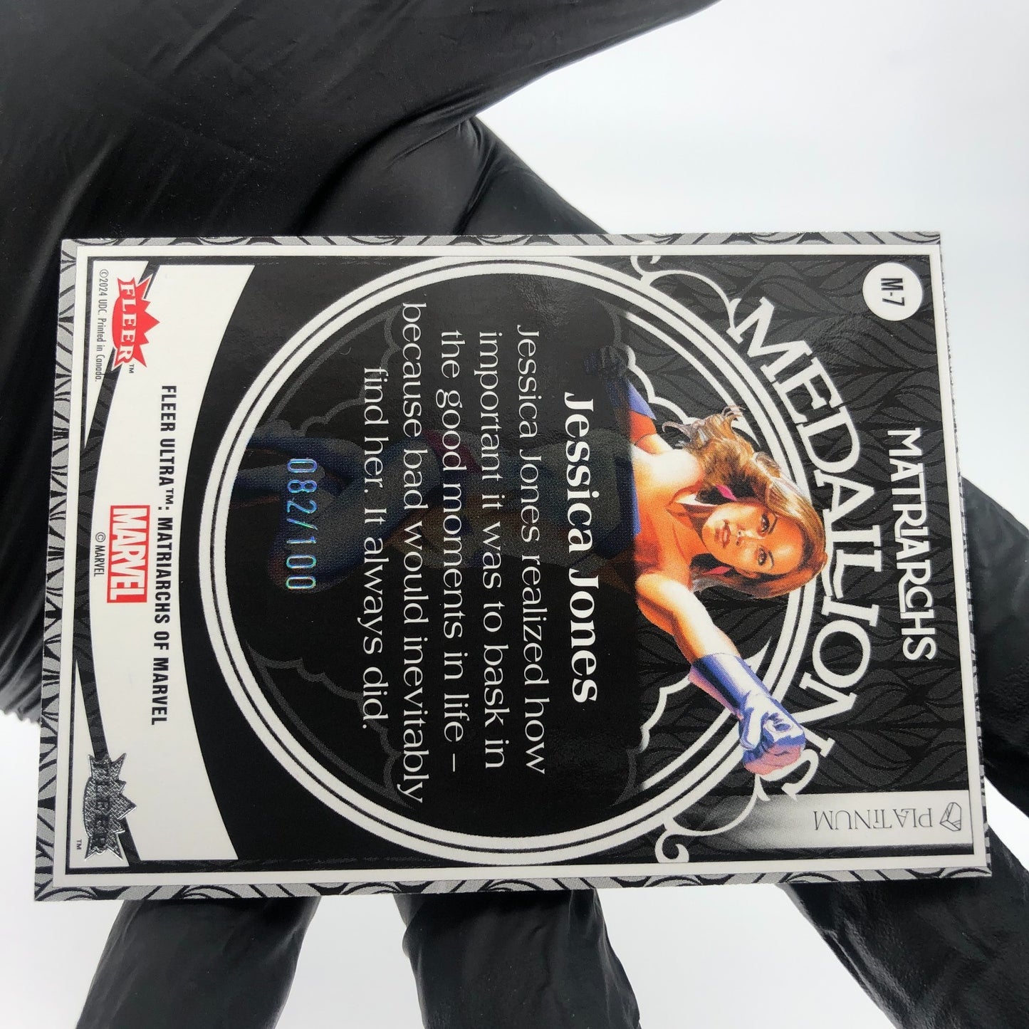 Marvel Card Jessica Jones M-7 Platinum /100 Matriarchs 2024 Fleer [NM]