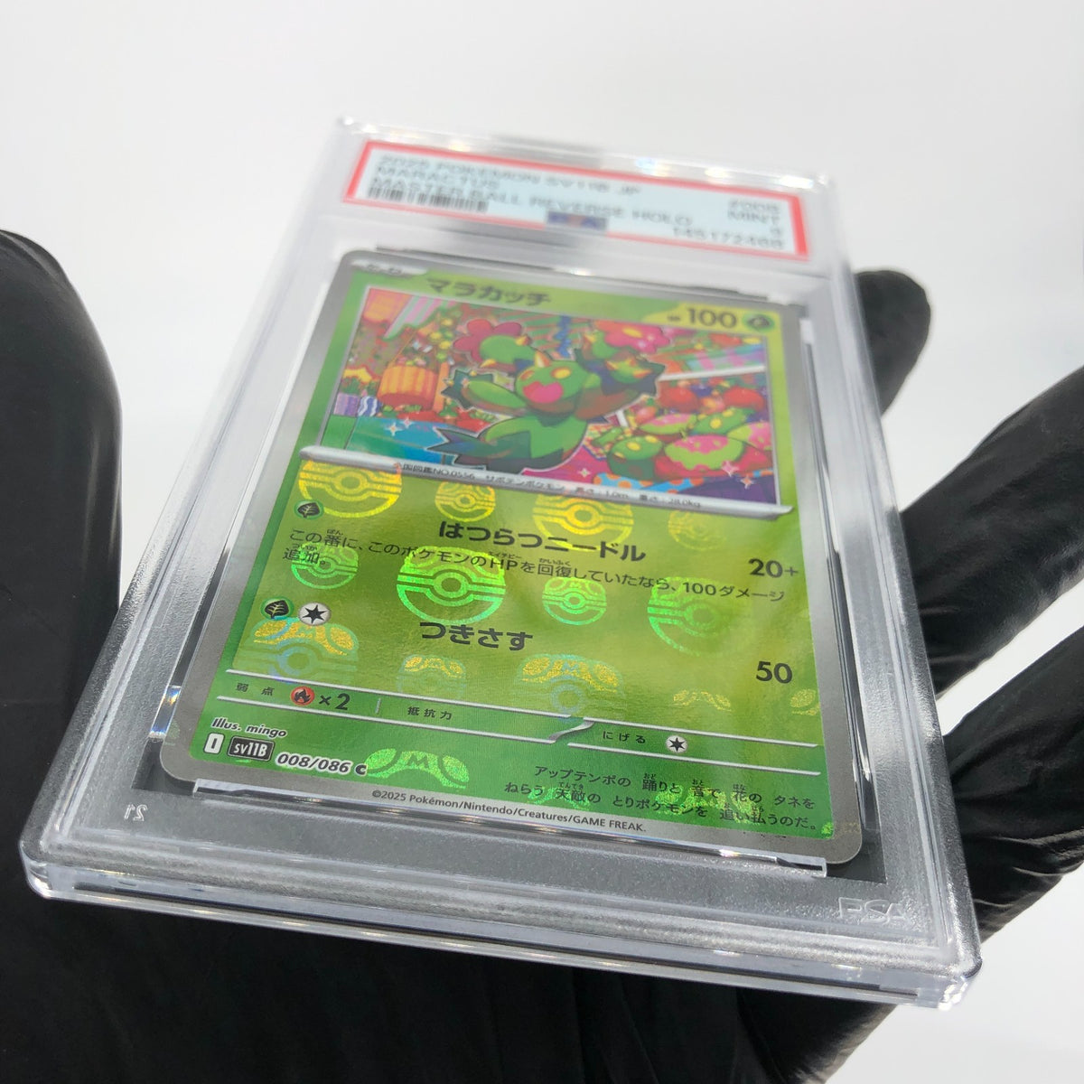 PSA 9 Pokemon Card Maractus 008/086 C Masterball SV11B Japanese Karte [9]