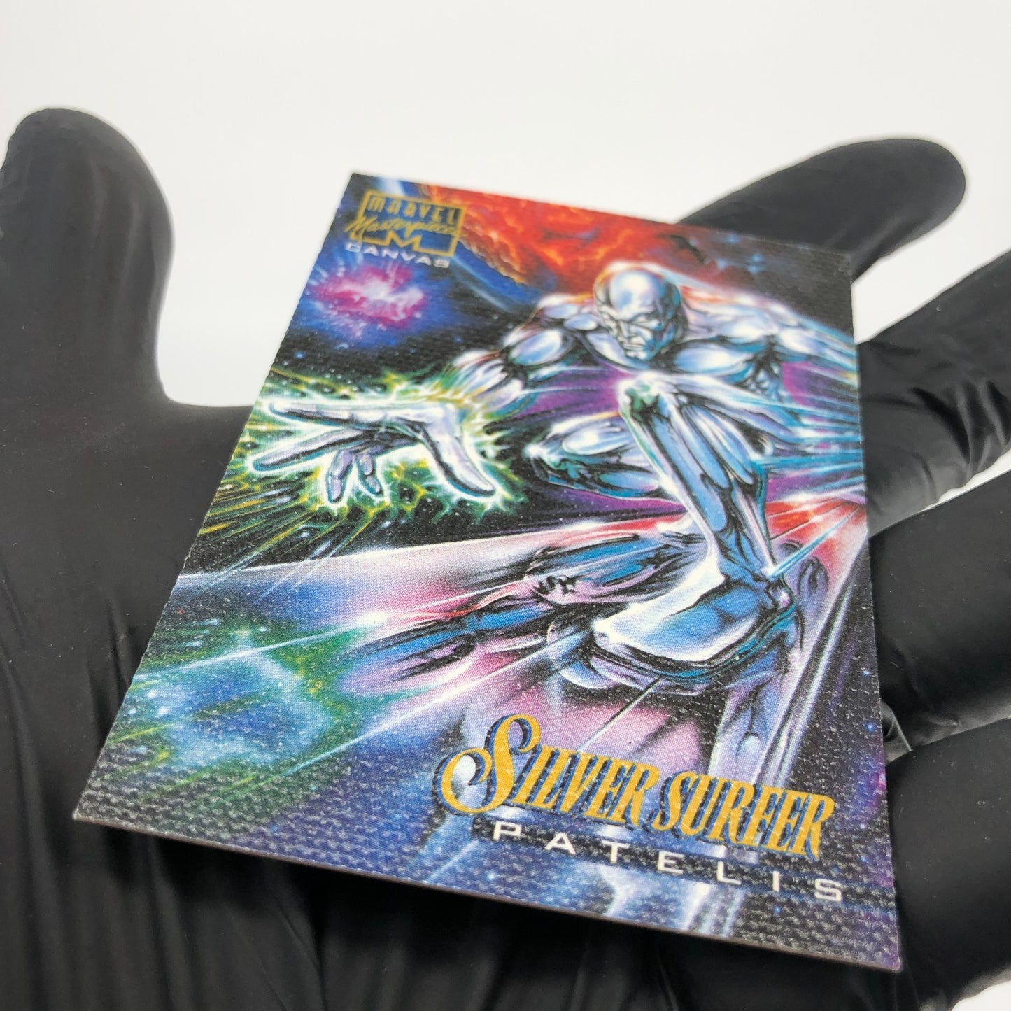 Marvel Card Silver Surfer 19 of 22 Patelis Canvas 1995 Masterpieces Fleer [NM]