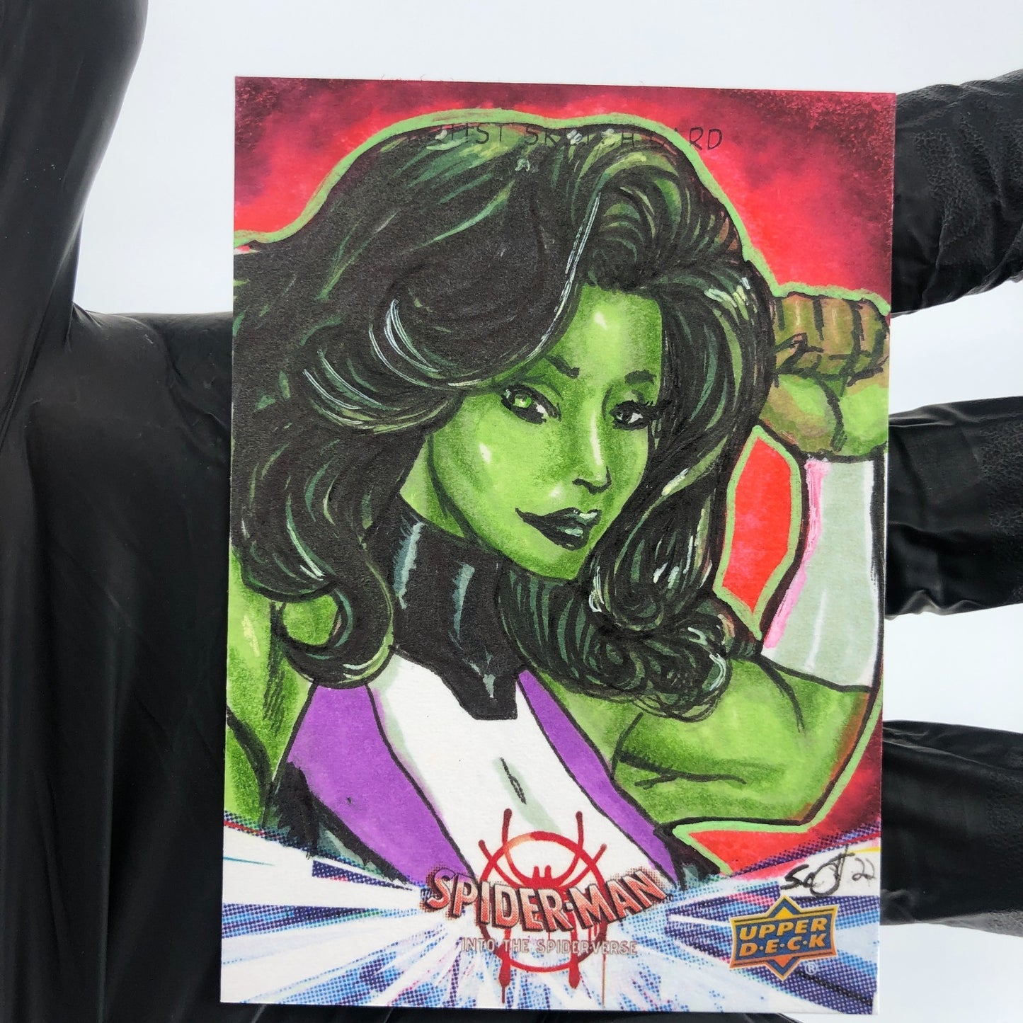 Marvel Card She-Hulk Sketch 1/1 Tony Scott 2021 Fleer Upper Deck [NM]
