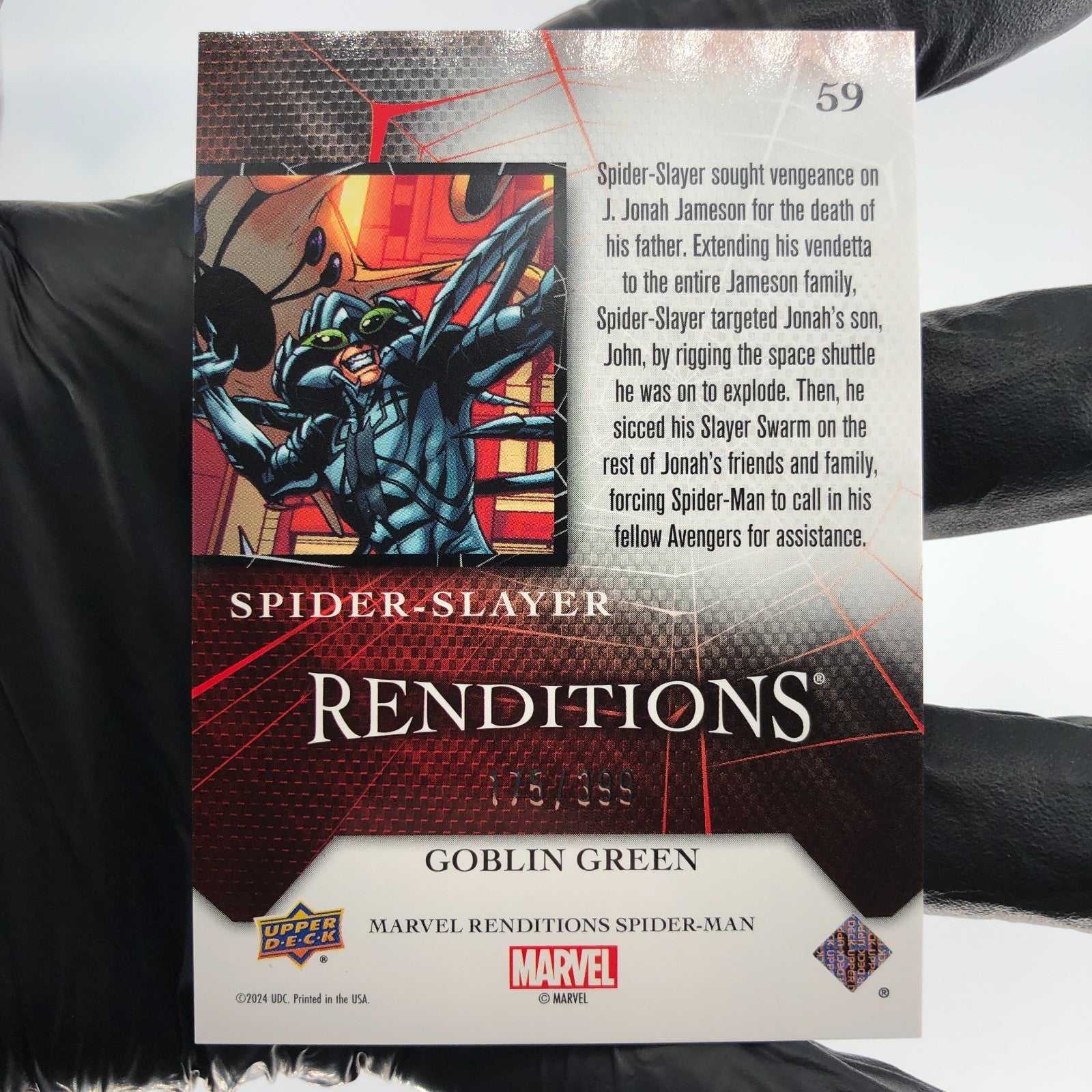 Marvel Card Spider-Slayer 59 Green  /399 Fleer Upper Deck Renditions [NM]