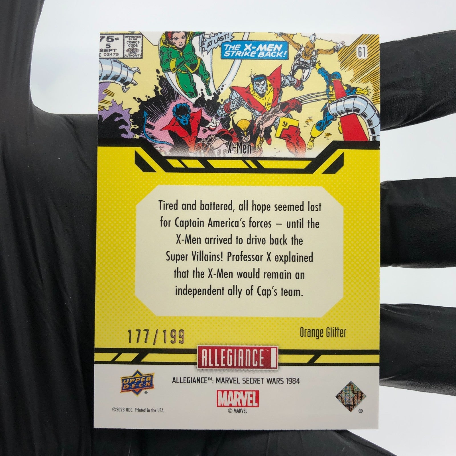 Marvel Card X-Men 61 Orange Glitter /199 Secret Wars Allegiance Upper Deck [NM]