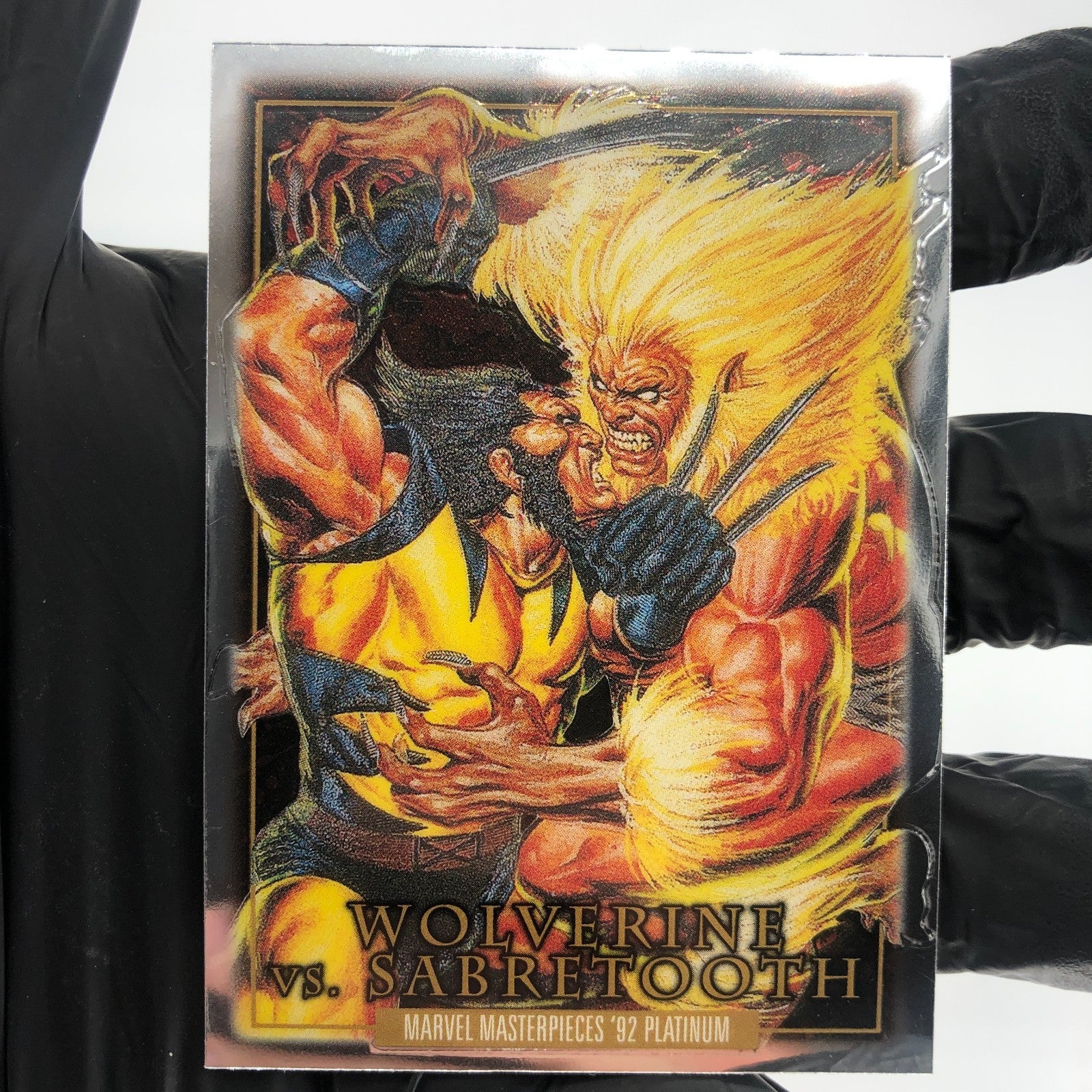 Marvel Card Wolverine Vs Sabertooth BS-3 Fleer Upper Deck Masterpieces 92 [NM]