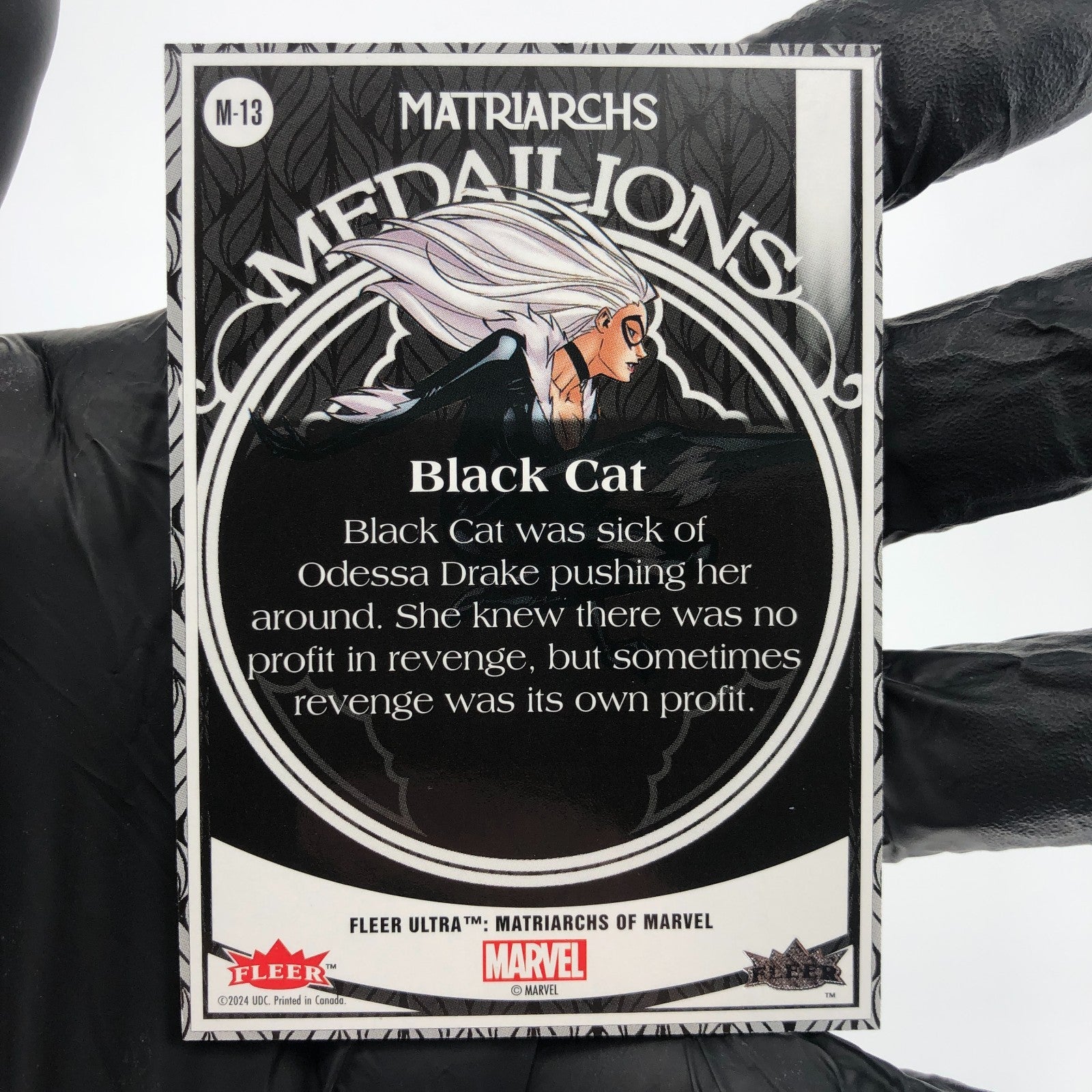 Marvel Card Black Cat M-13 Medallion Matriarchs 2024 Fleer Upper Deck [NM]