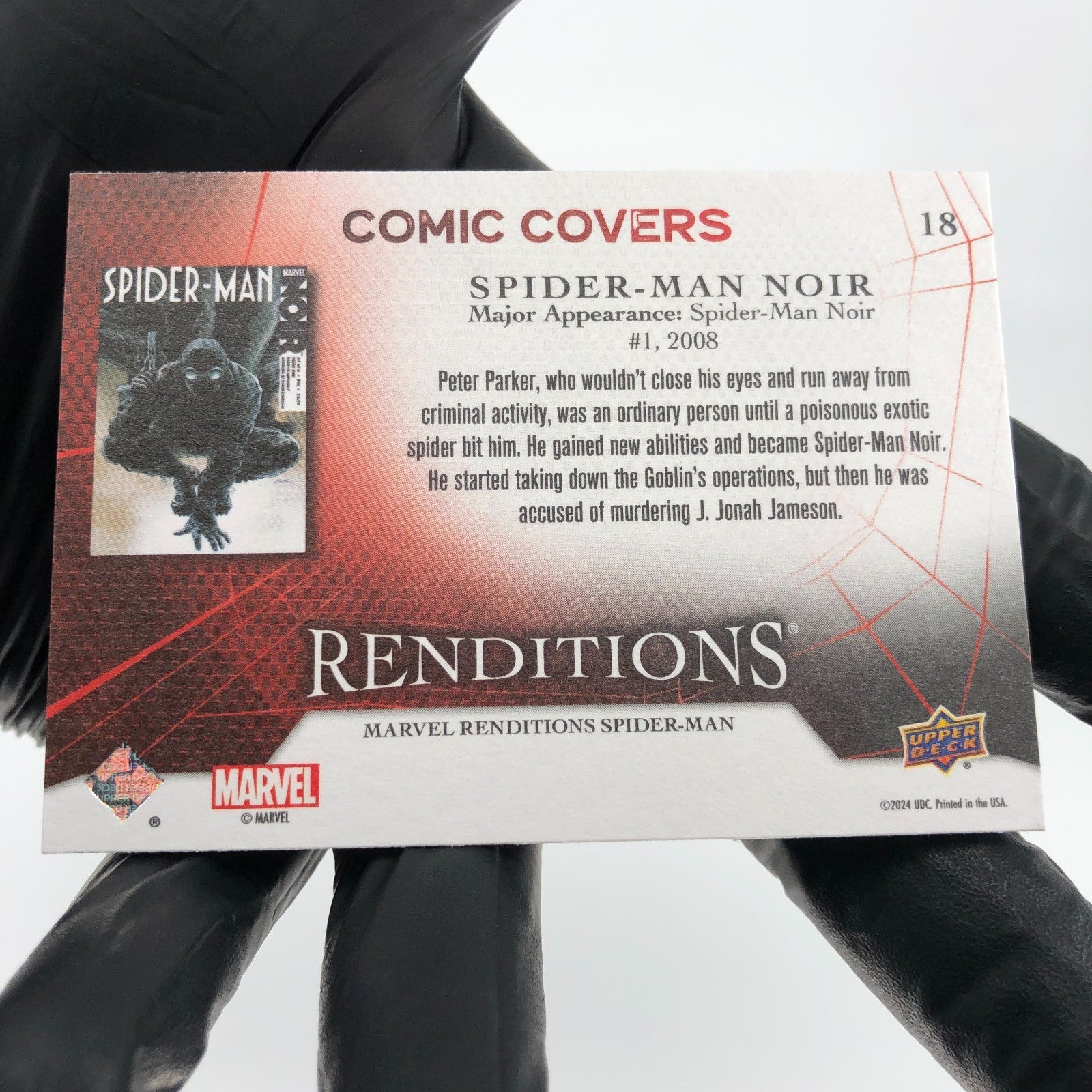Marvel Card Spider-Man Noir 18 Comic Covers Fleer Upper Deck Renditions [NM]