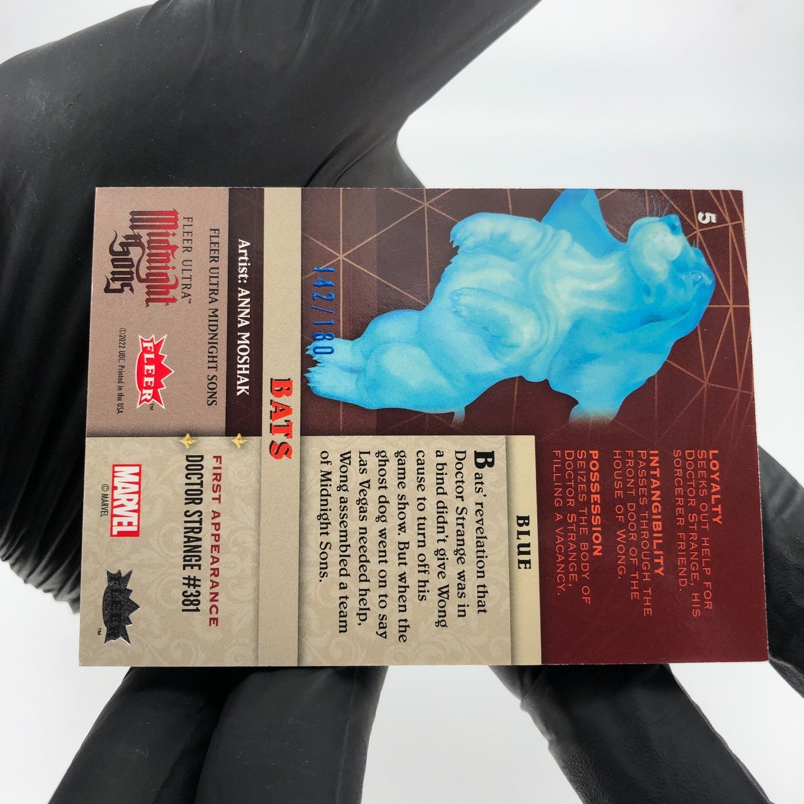 Marvel Card Bats 5 Parallel Blue /180 Midnight Sons 2022 Fleer Upper Deck [NM]