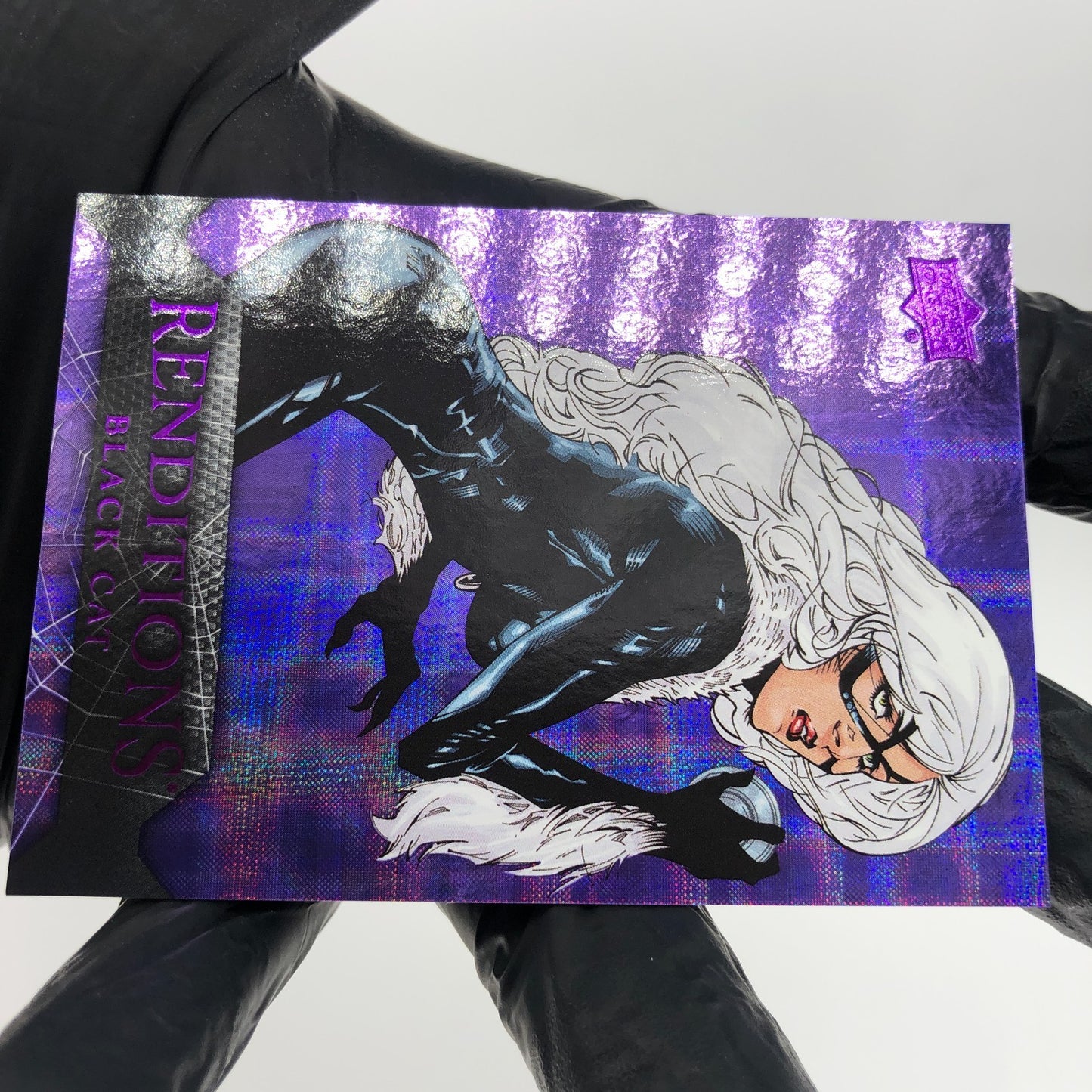 Marvel Card Black Cat 75 Purple Tie /99 Renditions 2024 Upper Deck [NM]