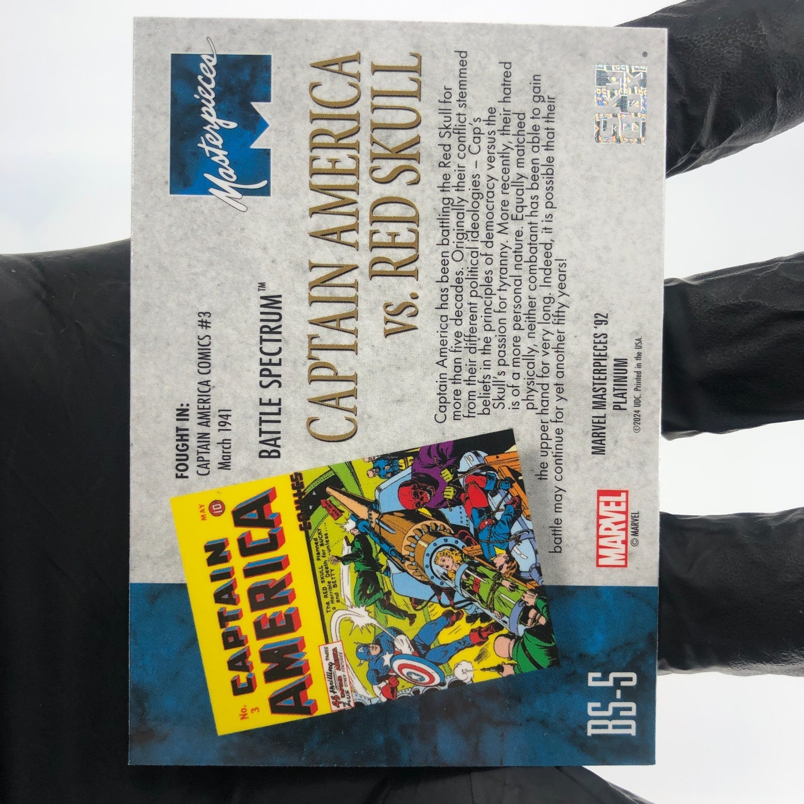 Marvel Card Captain America Vs Red Skull BS-5 Fleer Upper Deck Masterpieces [NM]