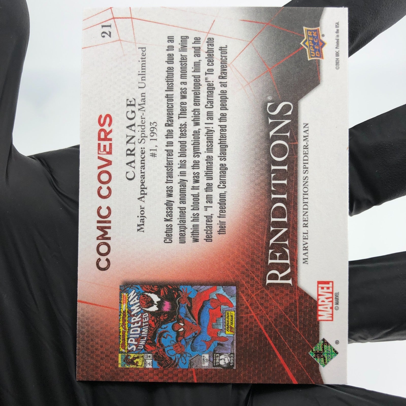 Marvel Card Carnage 21 Comic Covers Fleer Upper Deck Renditions [NM]