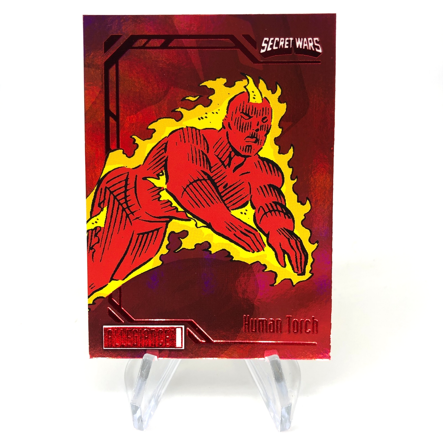 Marvel Card Human Torch 75 Rainbow Red Secret Wars Allegiance Upper Deck [NM]