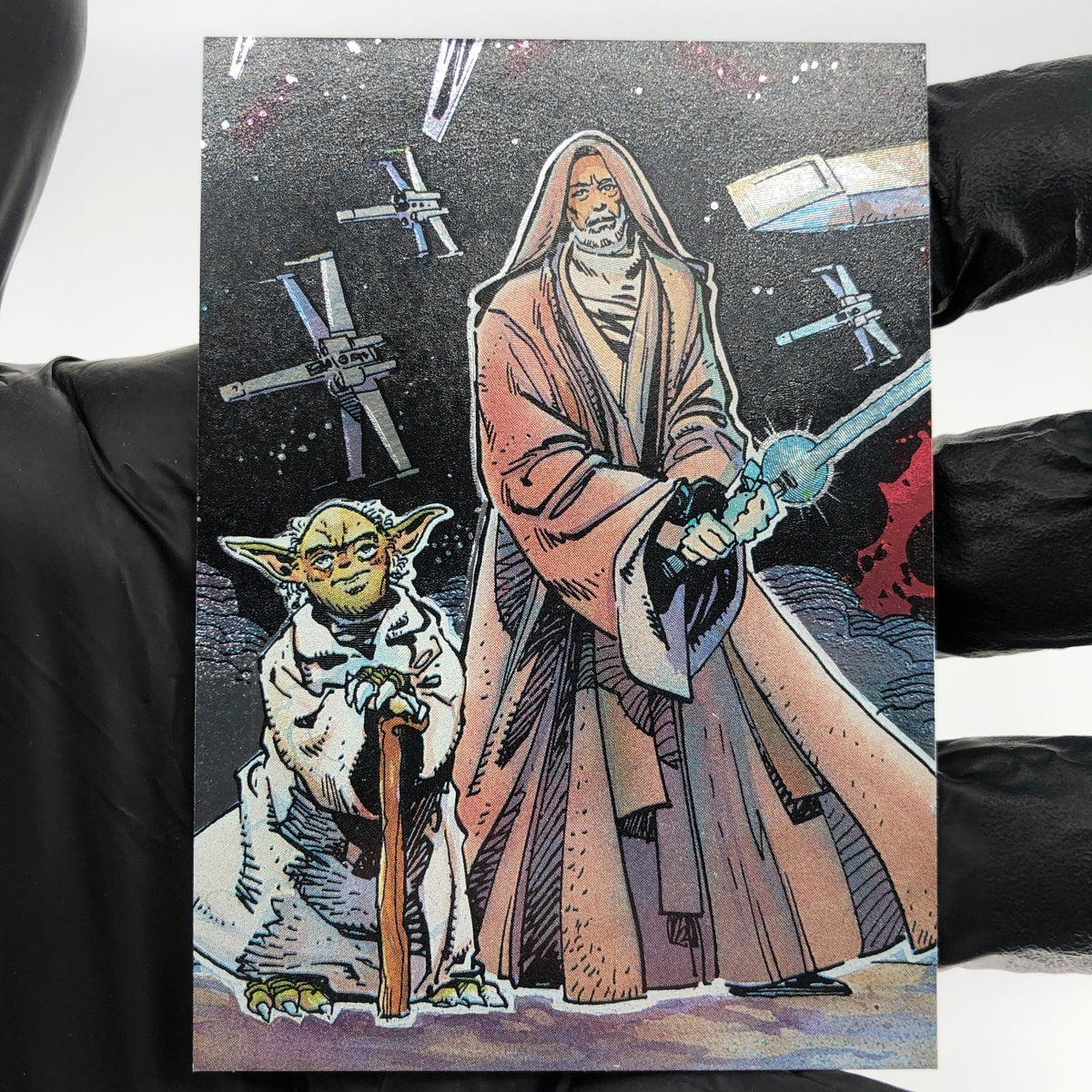 Star Wars Galaxy Card Yoda 5 of 6 Walter Simonson Etched Foil Topps 1993[NM]