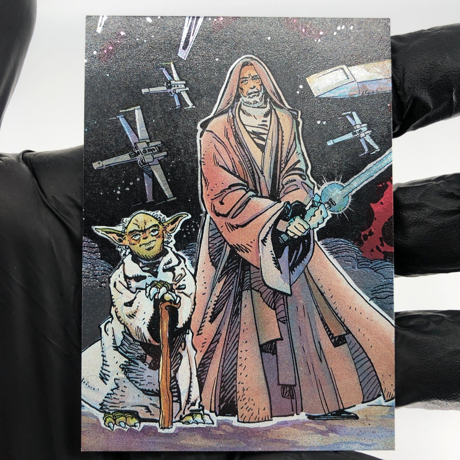 Star Wars Galaxy Card Yoda 5 of 6 Walter Simonson Etched Foil Topps 1993[NM]